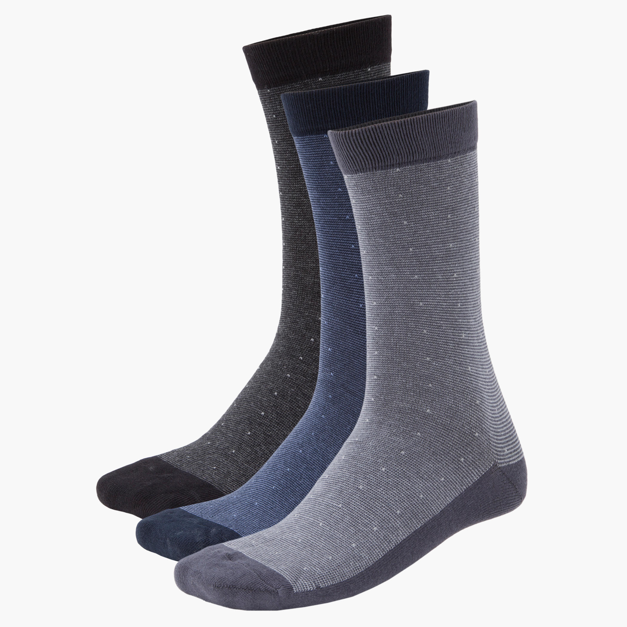 Crew-length Formal Socks - Set of 3-men-socks-image-1