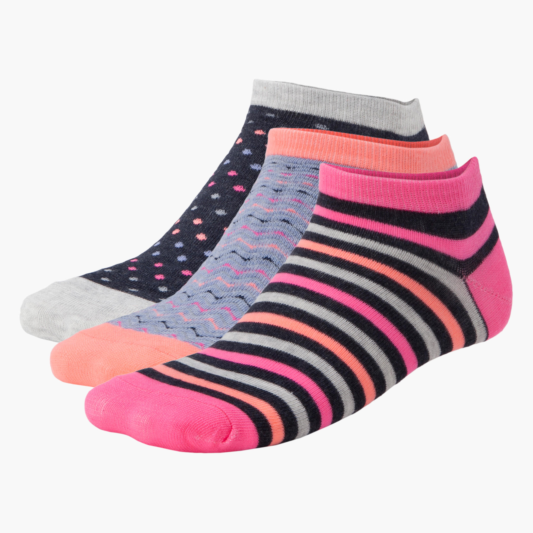 Printed Ankle-length Socks - Set of 3-women-socksandstockings-image-1