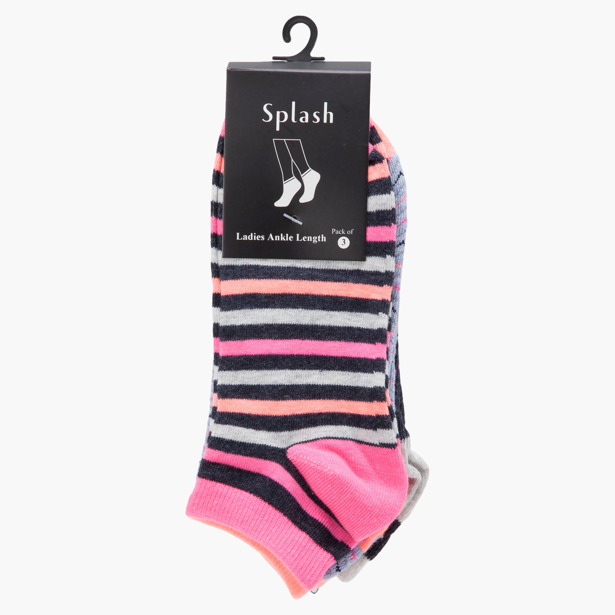 Printed Ankle-length Socks - Set of 3-women-socksandstockings-image-2