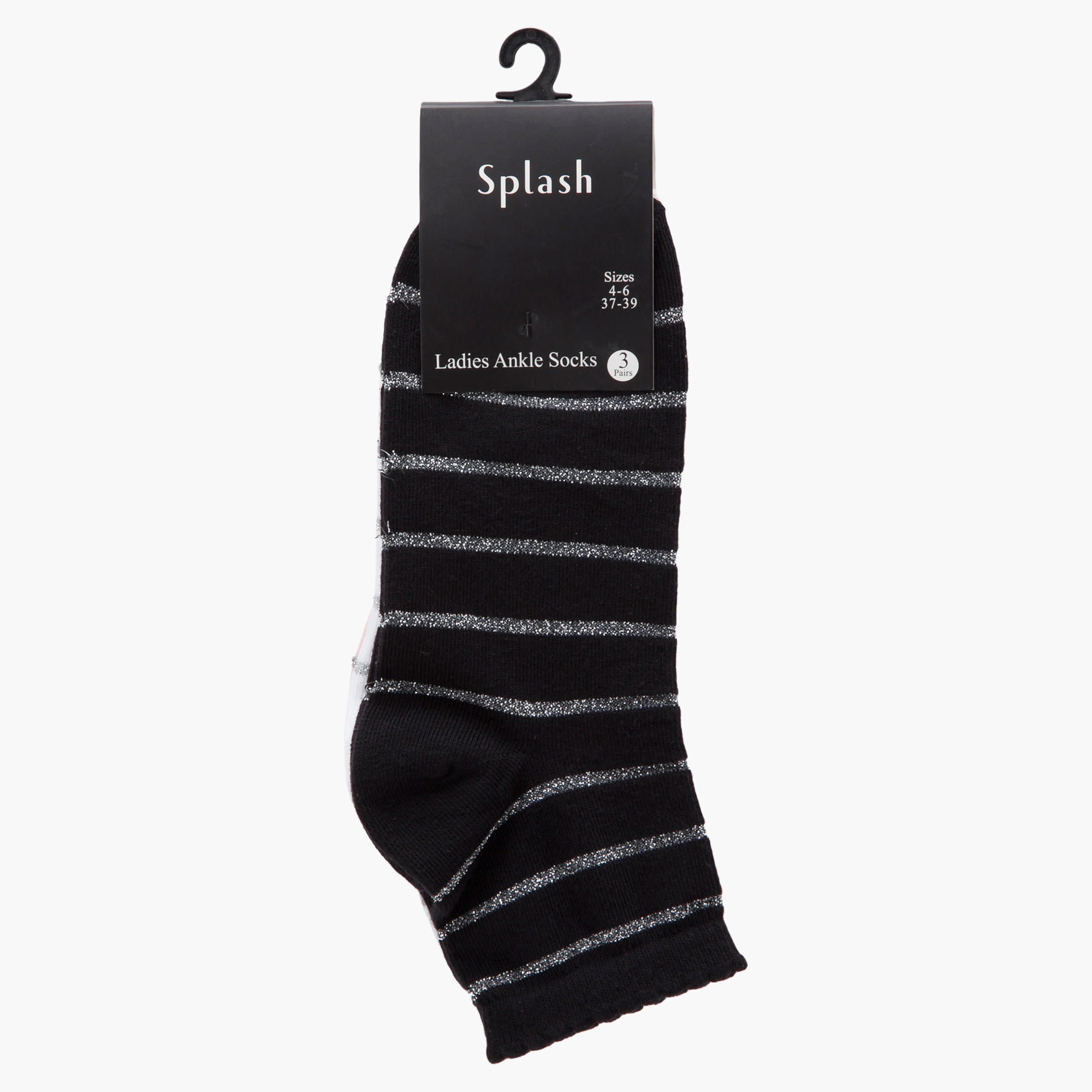 Striped Ankle-length Socks - Set of 3-women-socksandstockings-image-2