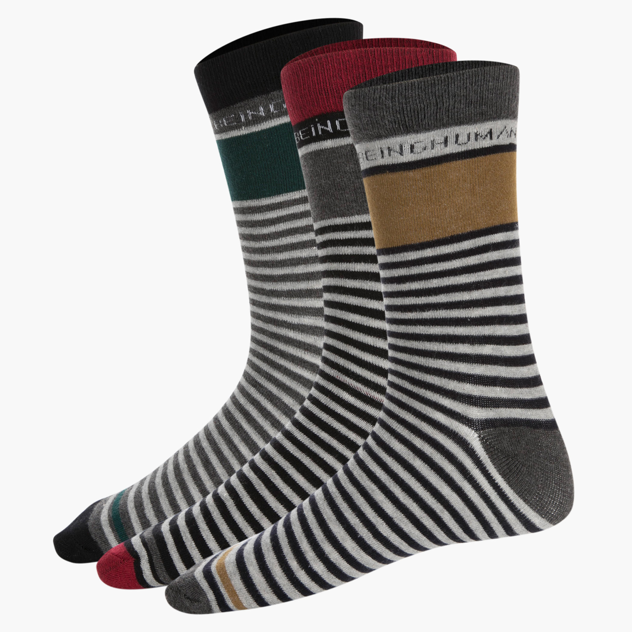 Being Human Striped Socks - Set of 3-men-socks-image-1