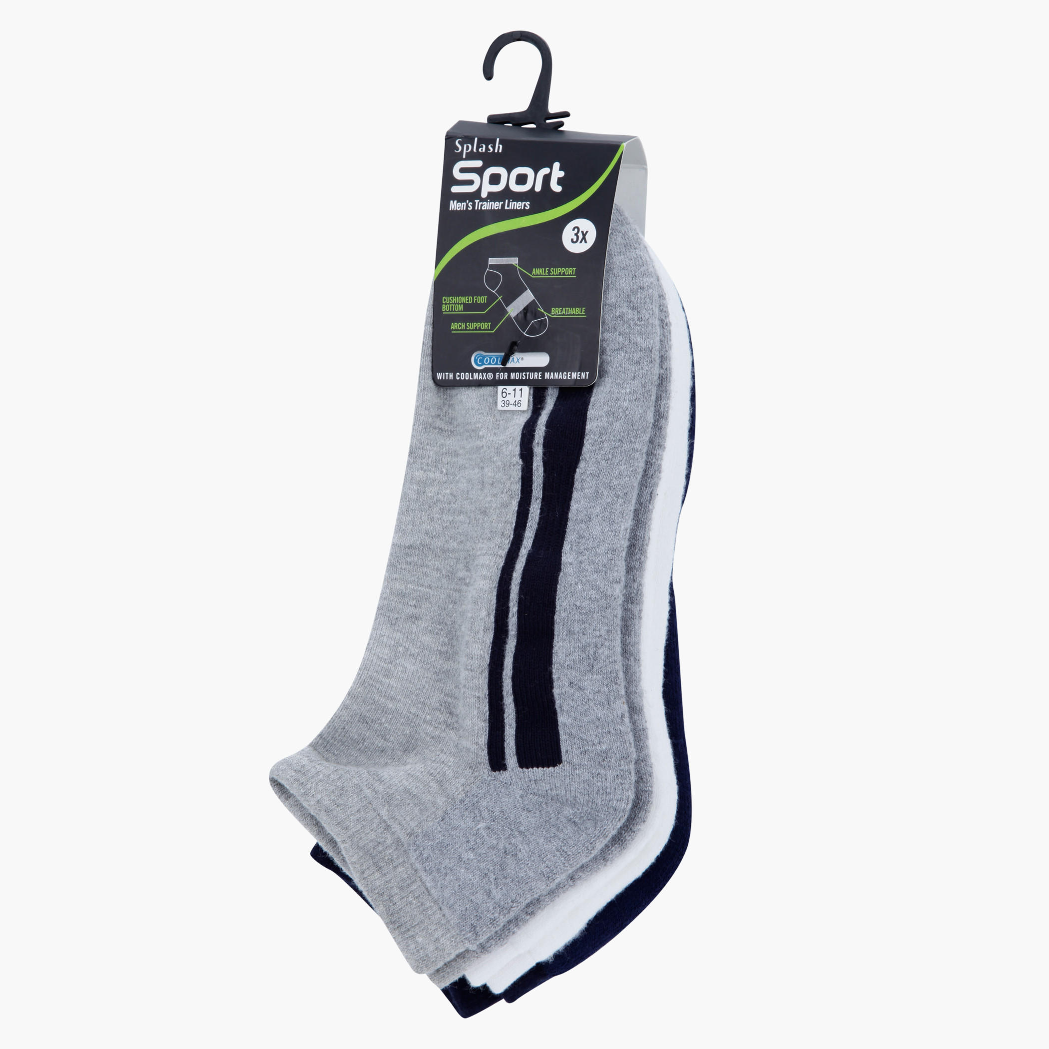 Assorted Ankle-length Sport Socks - Set of 3-men-socks-image-2