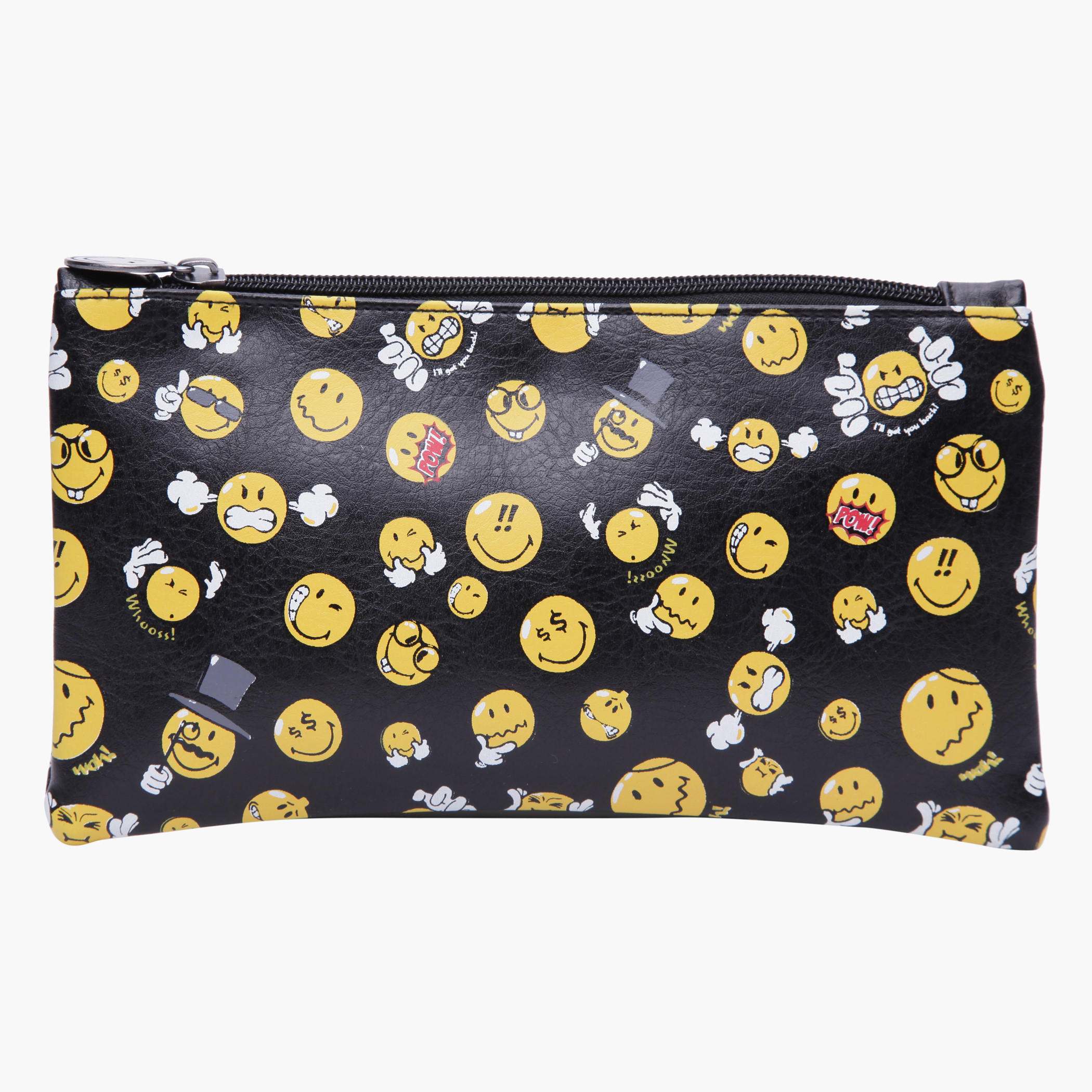 Smiley World Print Pencil Pouch-women-bagsandwallets-wallets-image-1