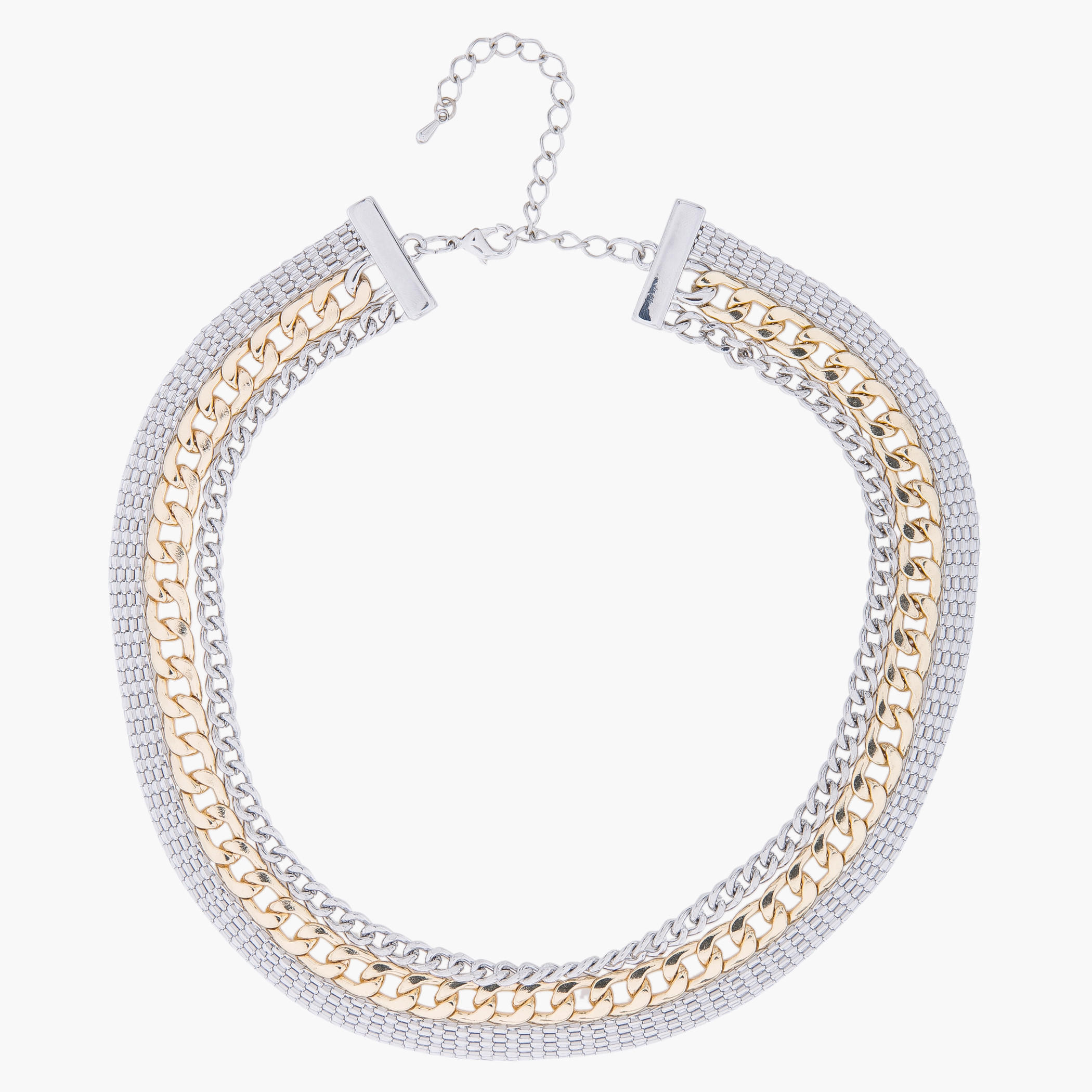 Dual-toned Chain-embellished Necklace-women-watchesandjewellery-jewellery-necklacesandpendants-image-1