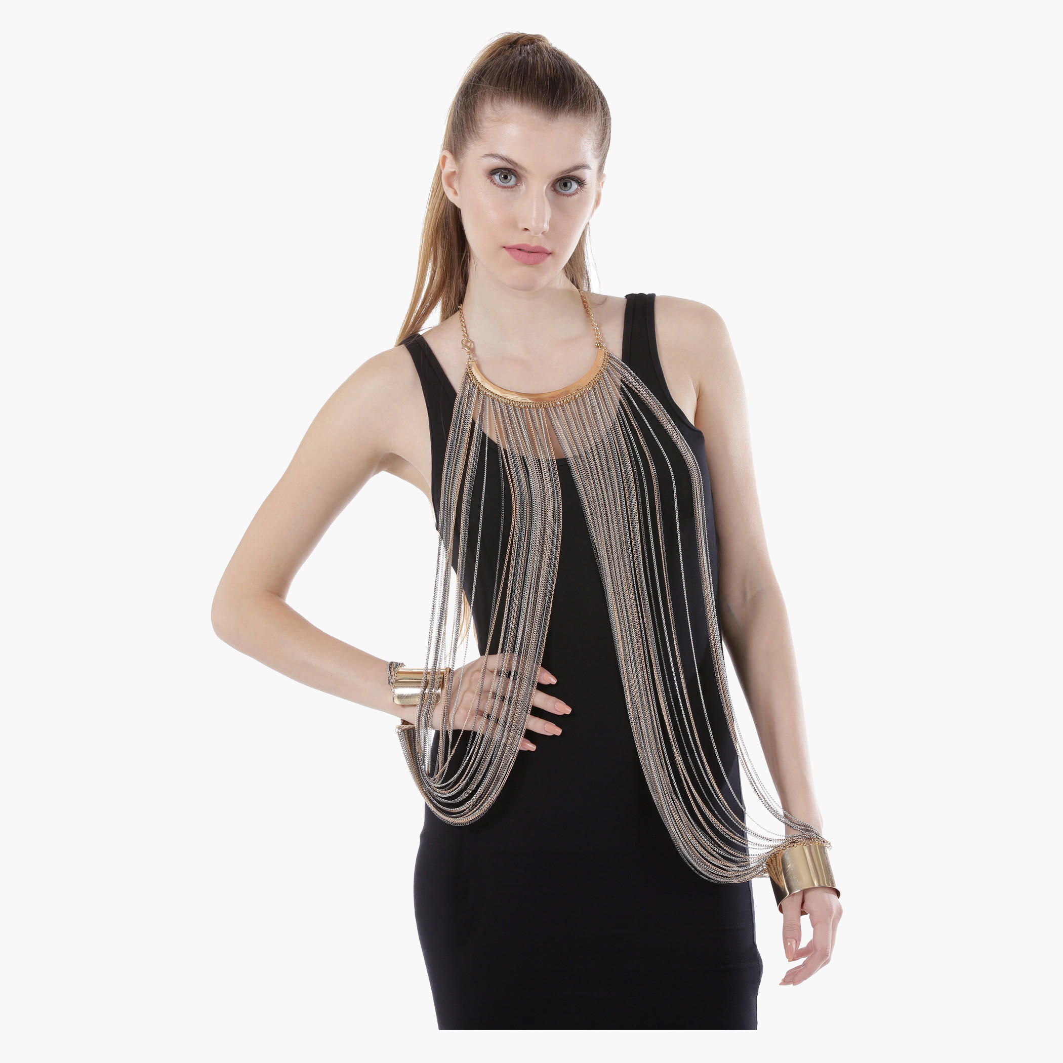 Body Chain Necklace with Handcuff Bracelets-women-watchesandjewellery-jewellery-necklacesandpendants-image-2