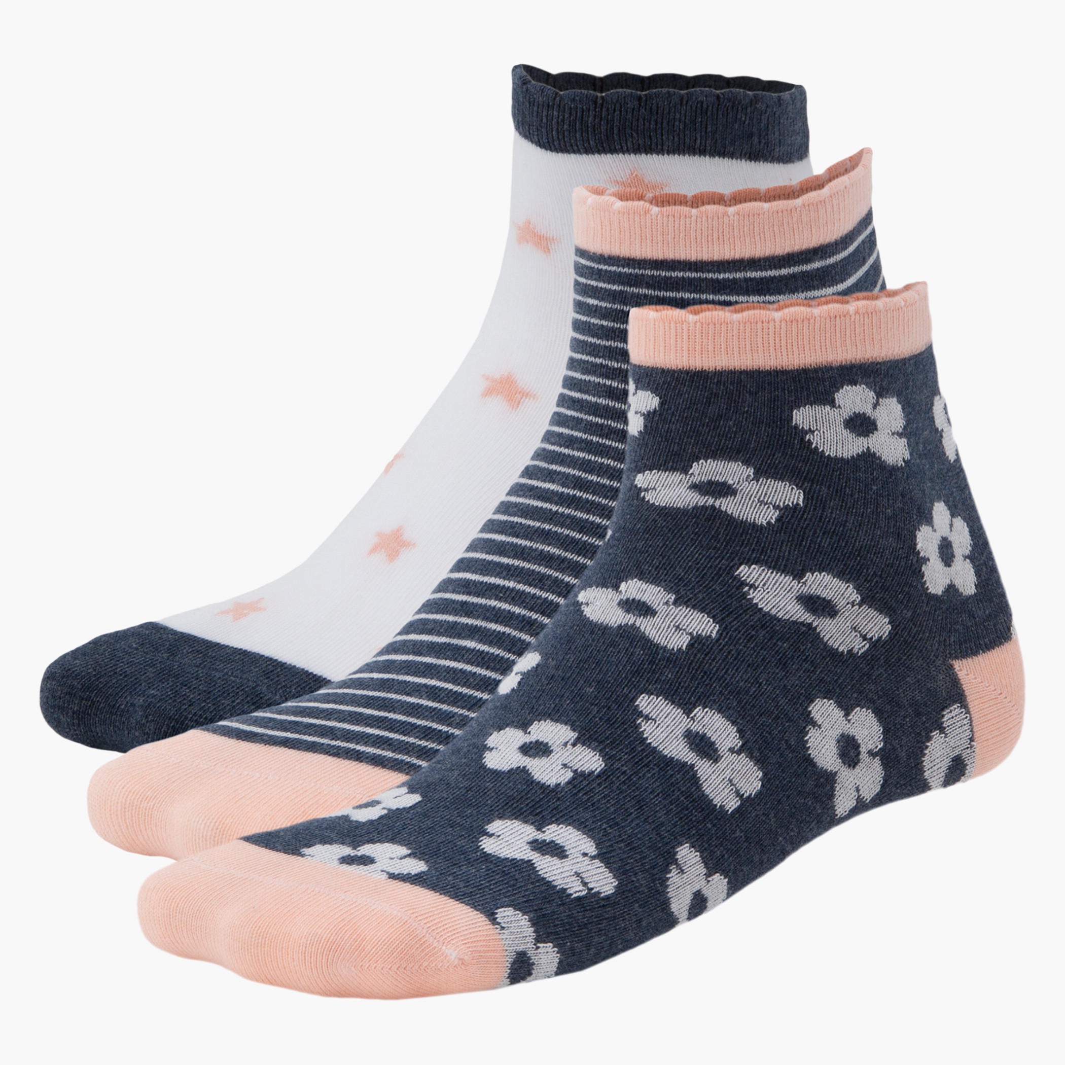 Printed Ankle-length Socks - Set of 3-women-socksandstockings-image-2