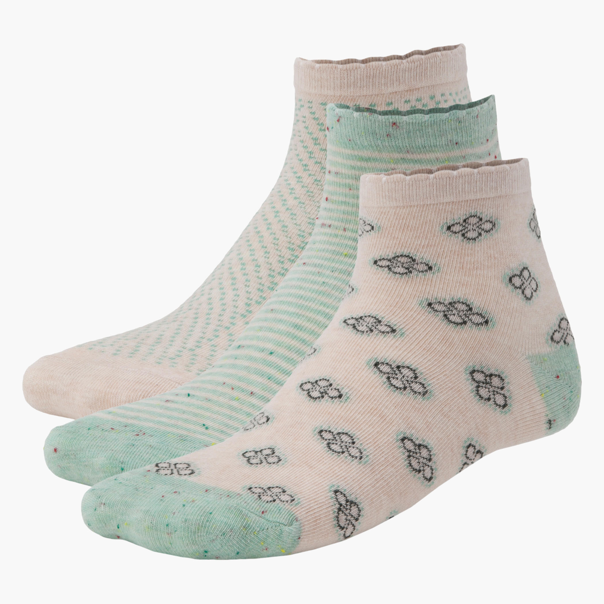 Printed Ankle-length Socks - Set of 3-women-socksandstockings-image-2