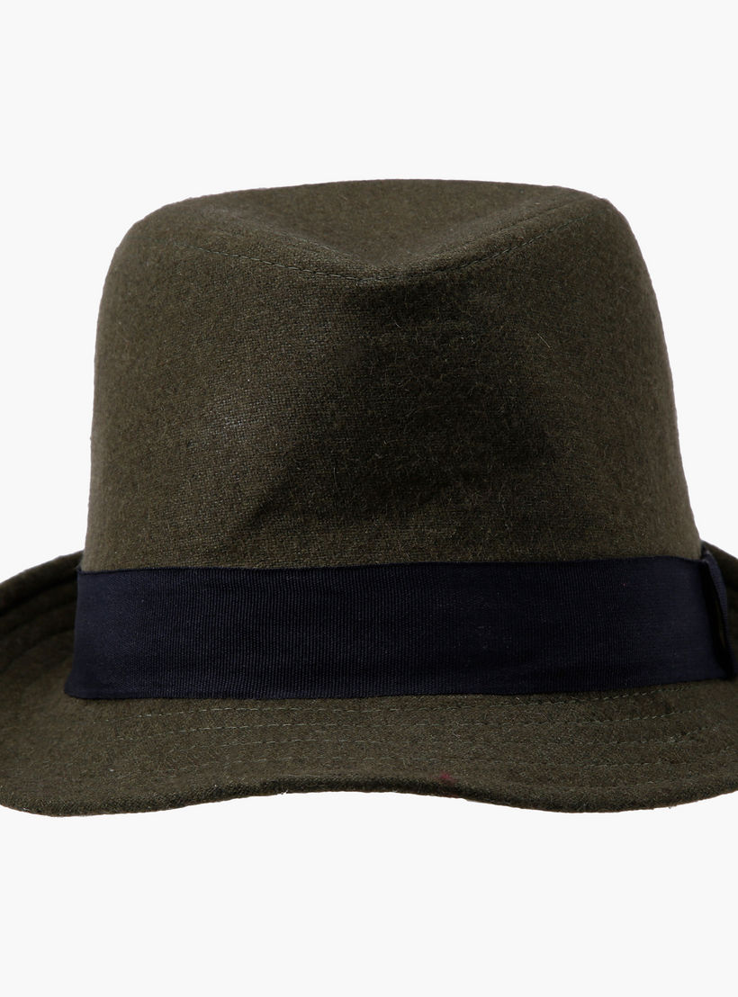 Dual-Tone Textured Fedora Hat-men-caps-image-1