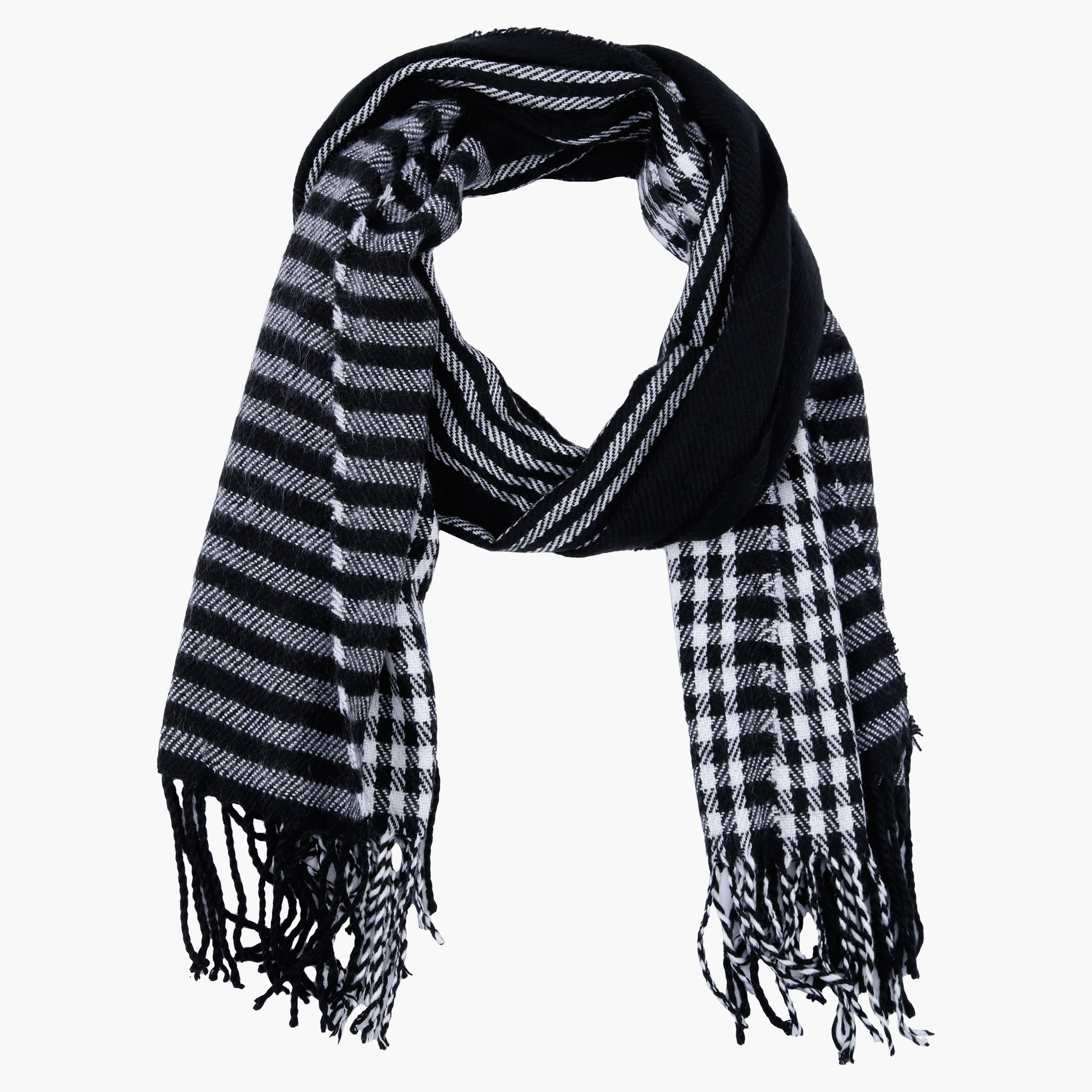 Striped Scarf with Fringed Hems-men-scarvesandgloves-image-1
