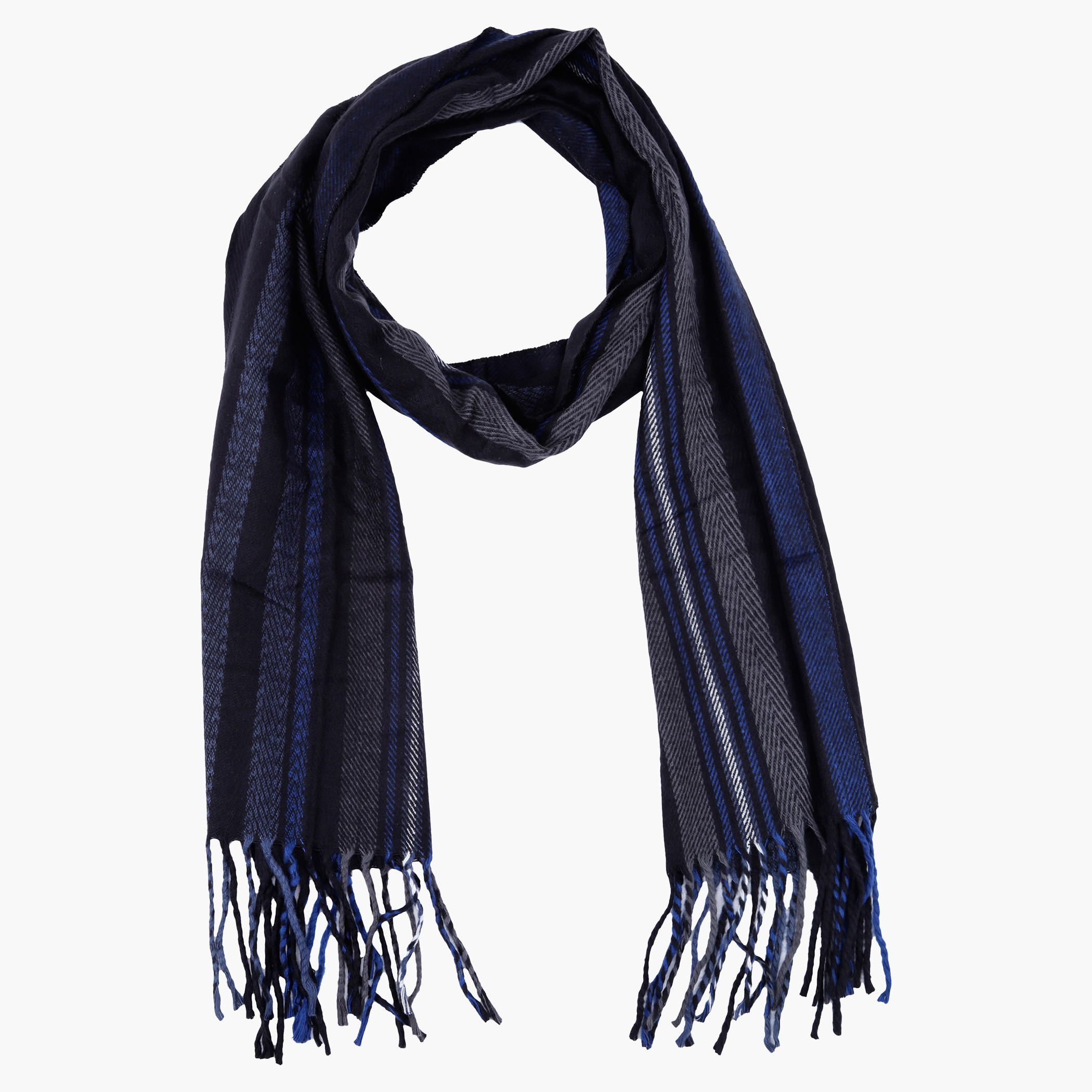 Striped Scarf with Fringed Hems-men-scarvesandgloves-image-1