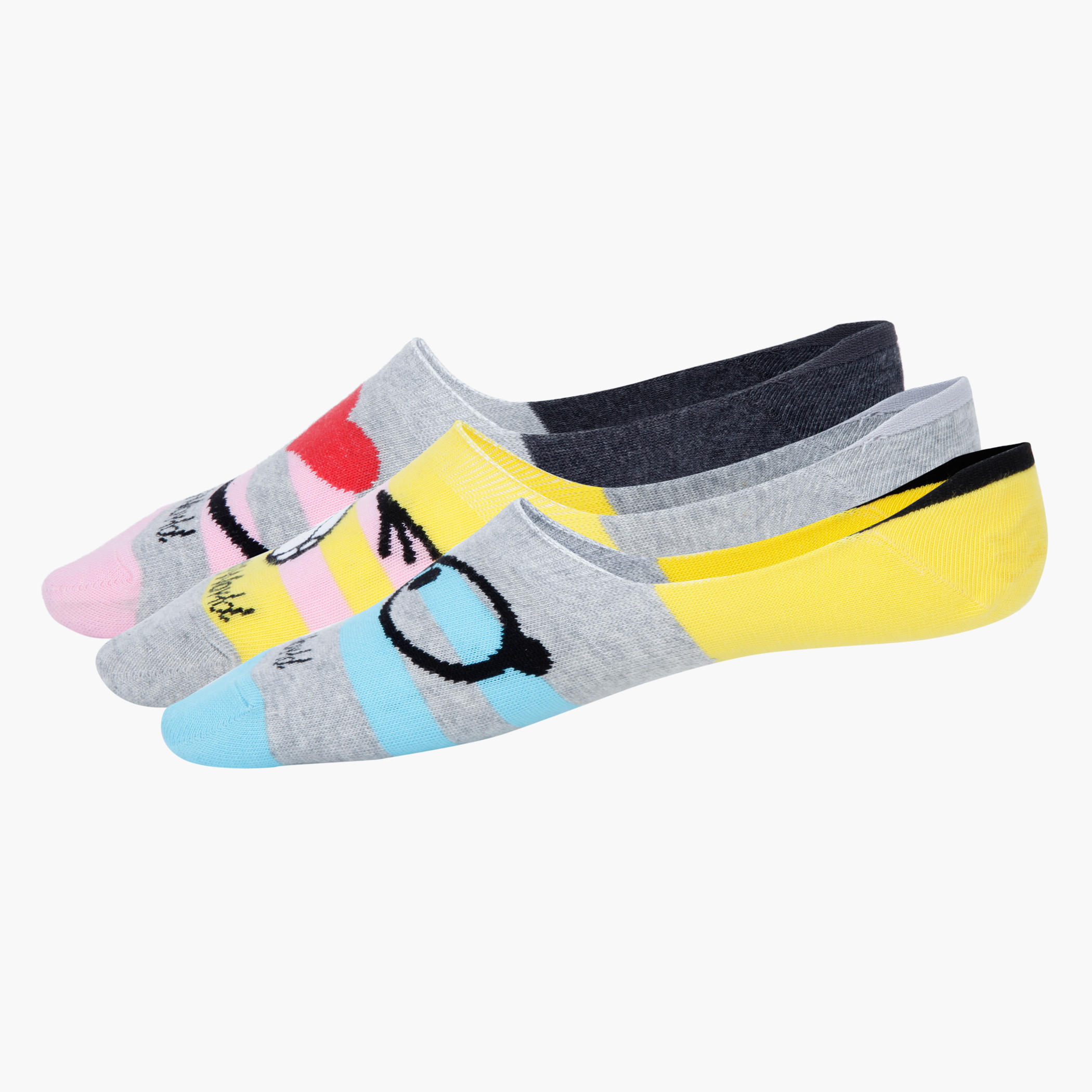 No Show Printed Socks - Set of 3-women-socksandstockings-image-1