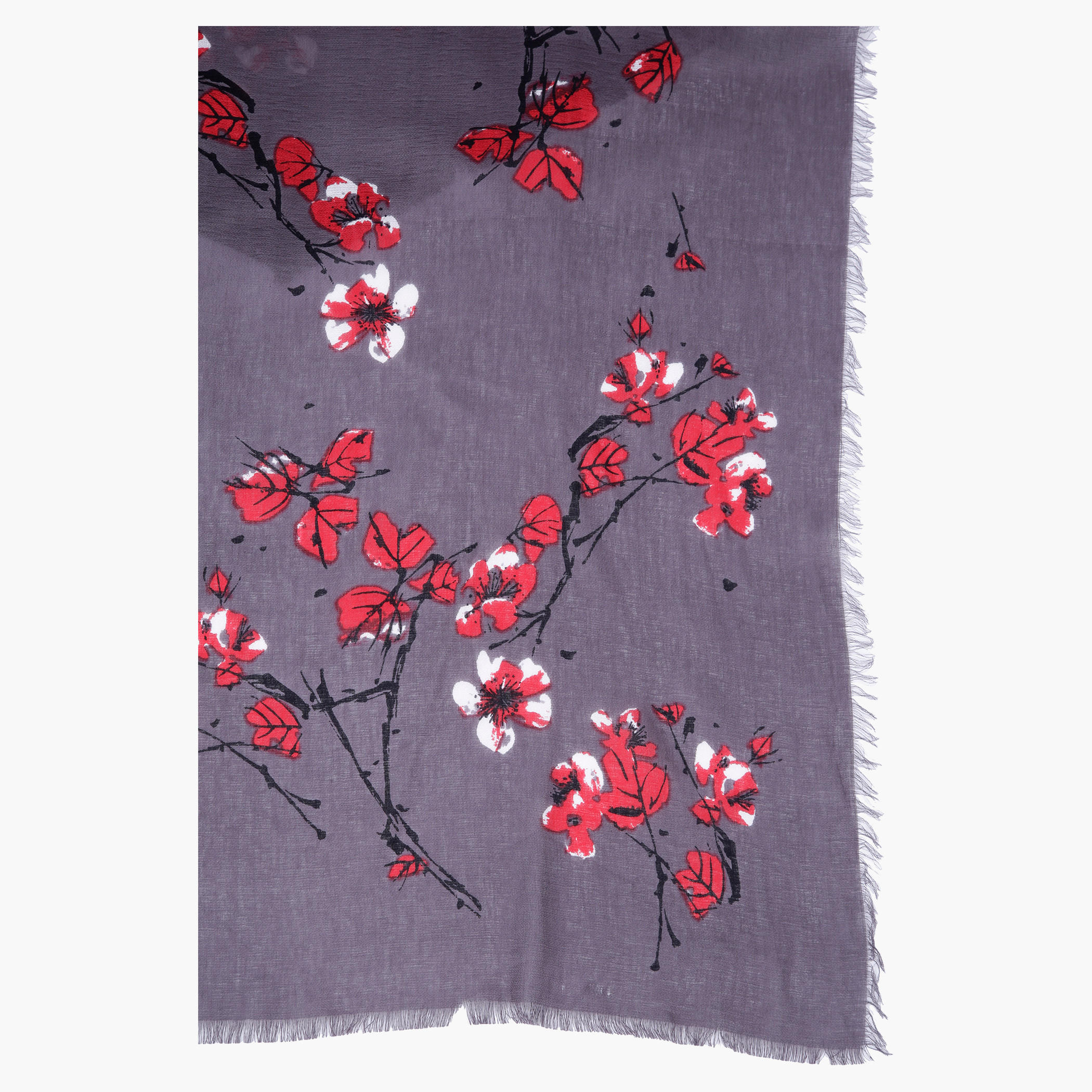 Floral Print Scarf with Fringed Hems-women-clothingaccessories-scarves-image-2