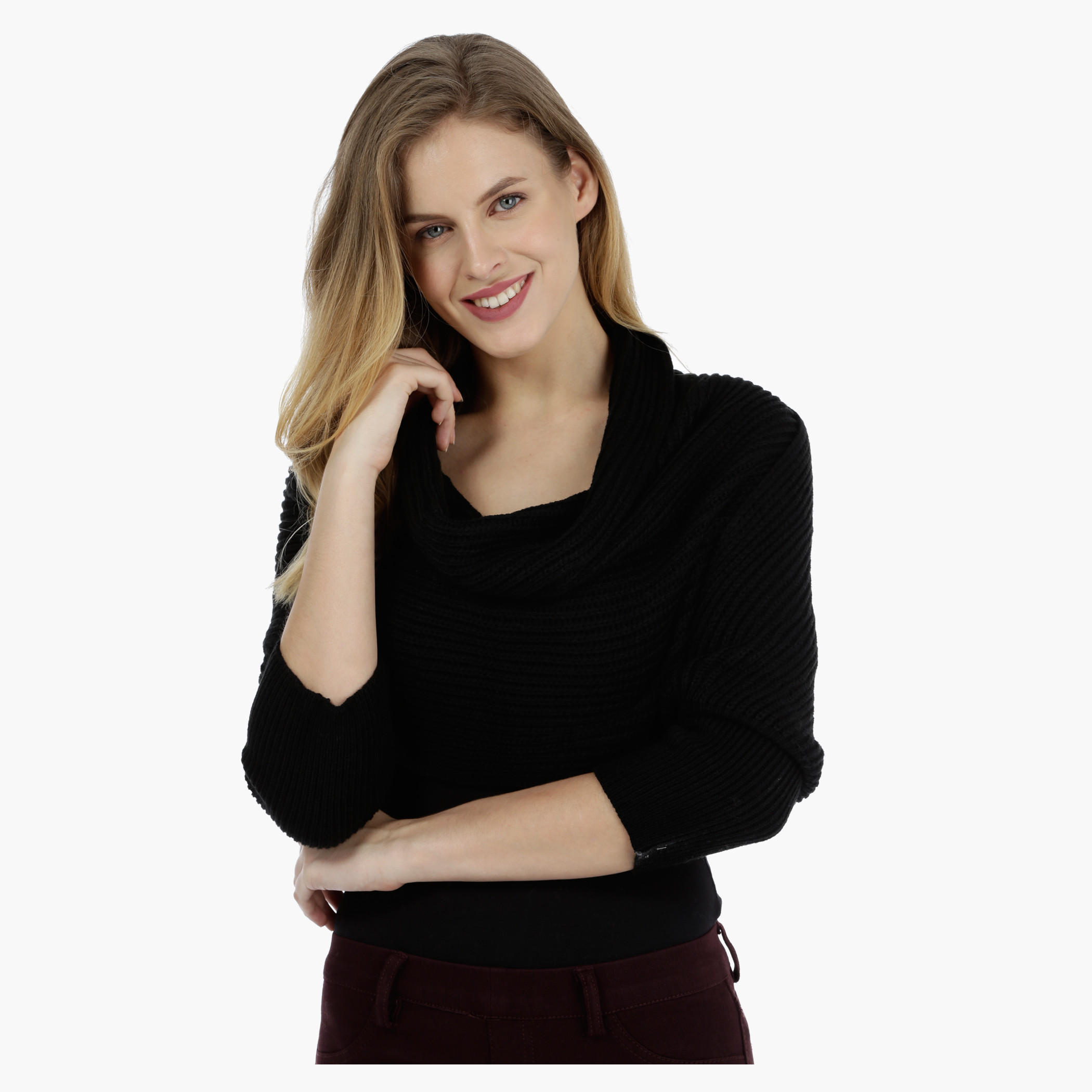Solid Cross-layered Poncho-women-winterwear-cardigansandjumpers-cardigans-image-5
