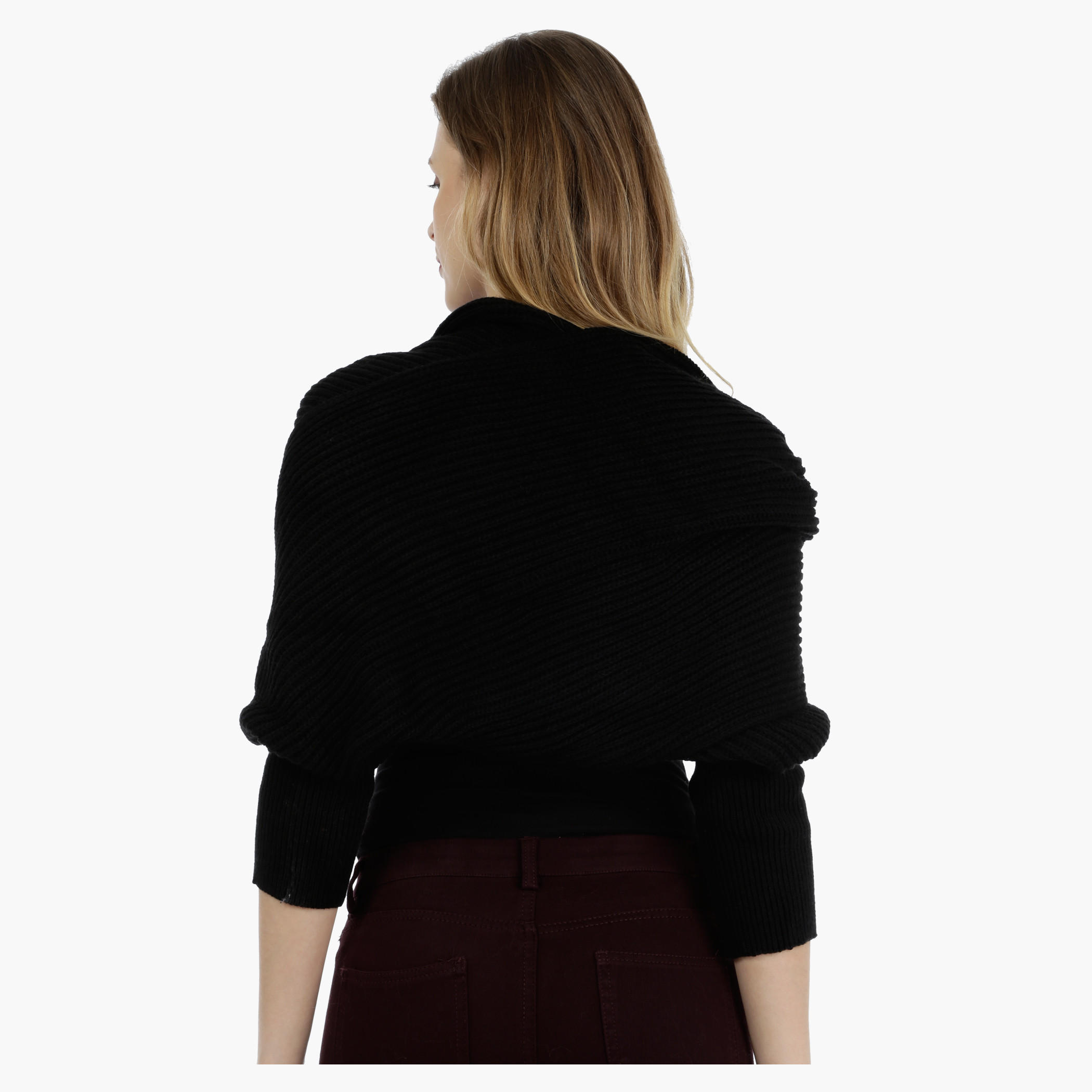 Solid Cross-layered Poncho-women-winterwear-cardigansandjumpers-cardigans-image-4