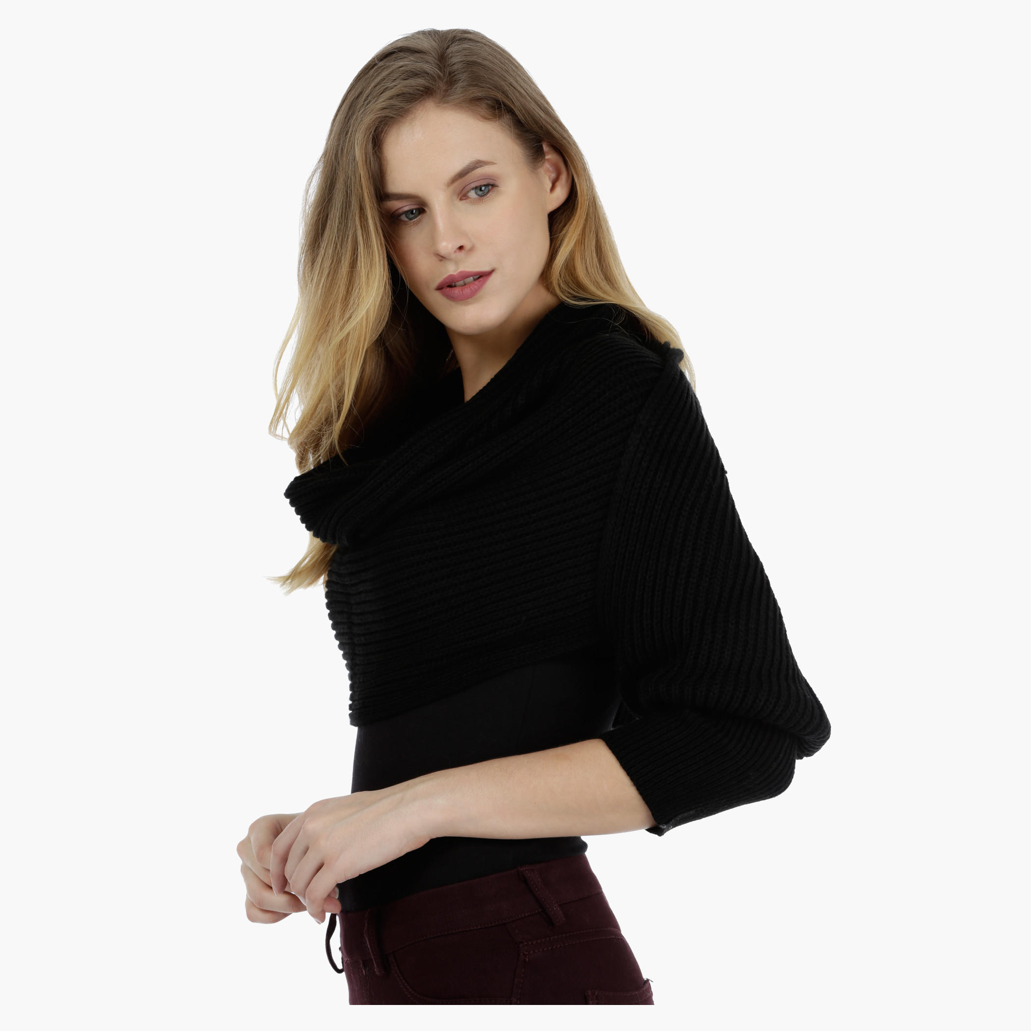 Solid Cross-layered Poncho-women-winterwear-cardigansandjumpers-cardigans-image-3