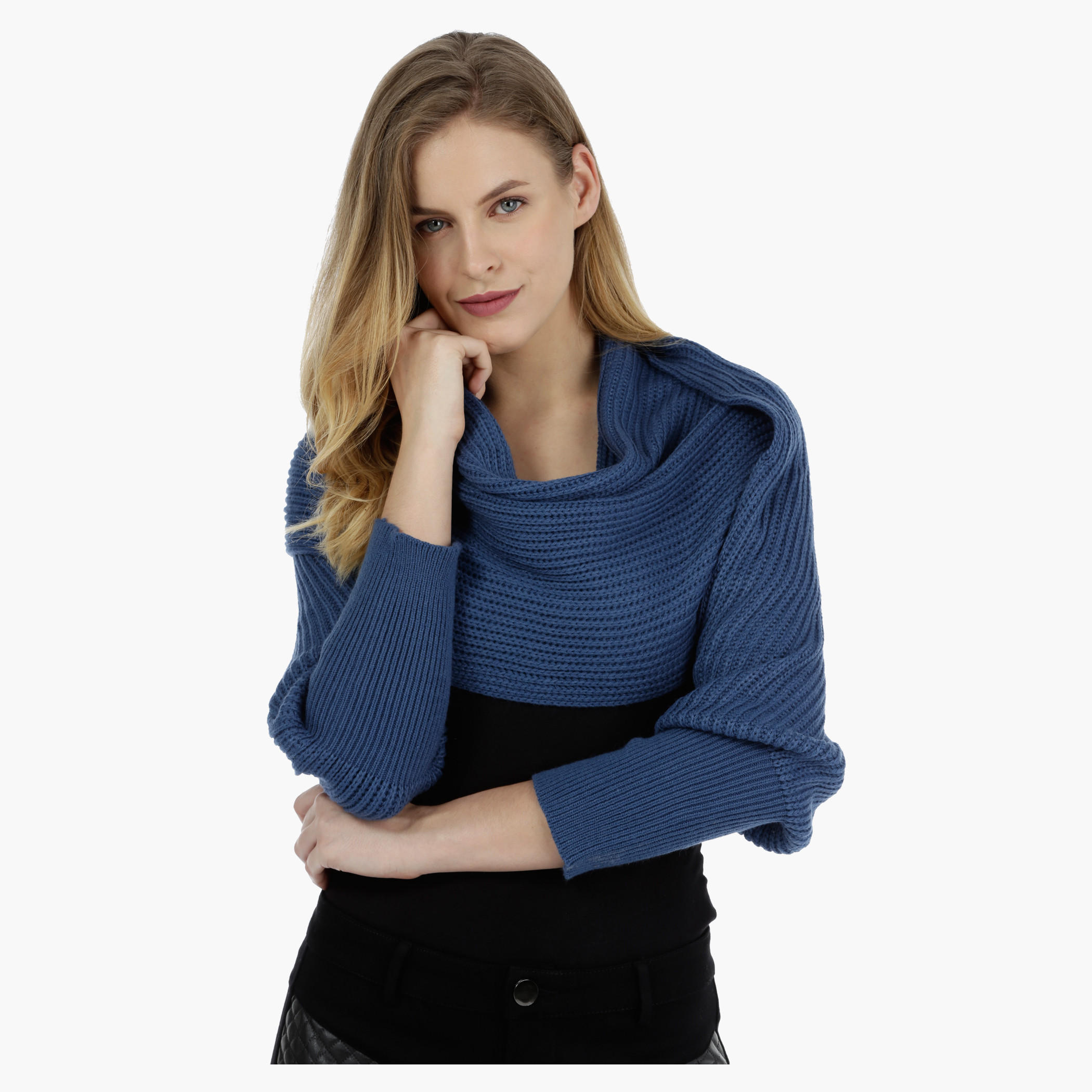 Solid Cross-layered Poncho-women-winterwear-cardigansandjumpers-cardigans-image-6