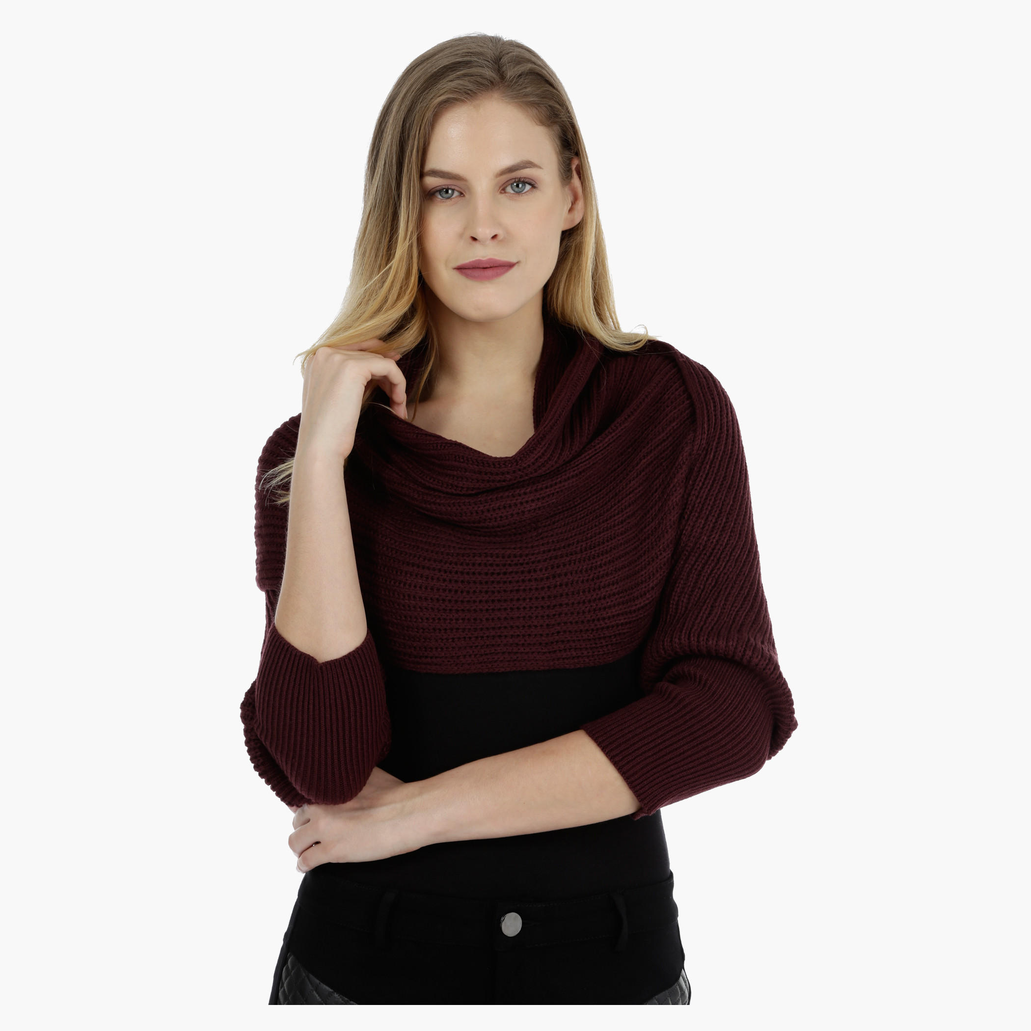 Solid Cross-layered Poncho-women-winterwear-cardigansandjumpers-cardigans-image-16