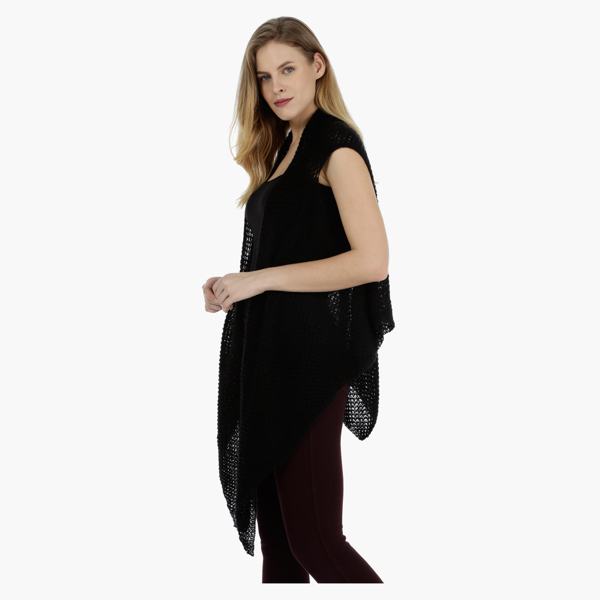 Sleeveless Long Mesh Scarf-women-winterwear-cardigansandjumpers-cardigans-image-3
