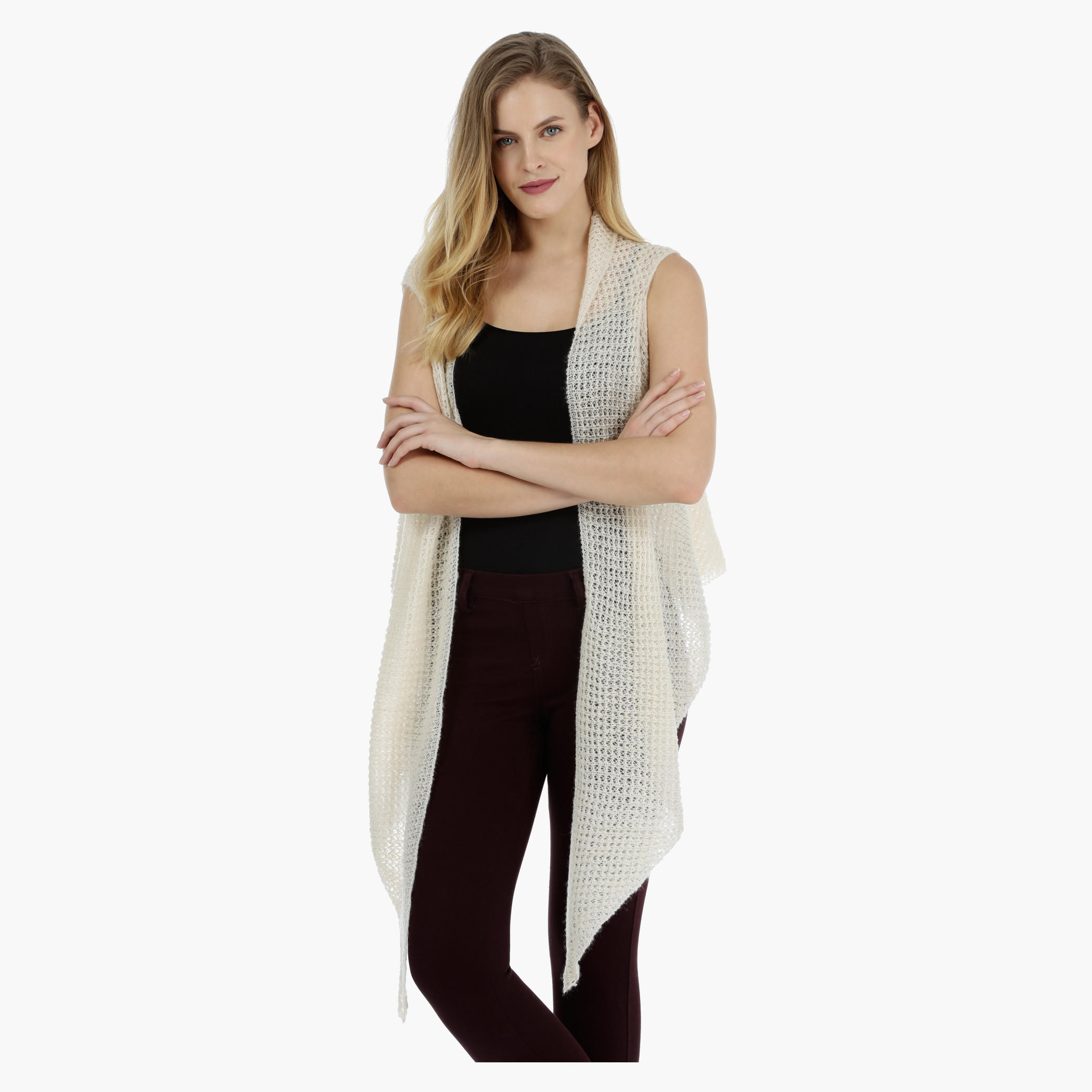Sleeveless Long Mesh Scarf-women-winterwear-cardigansandjumpers-cardigans-image-6