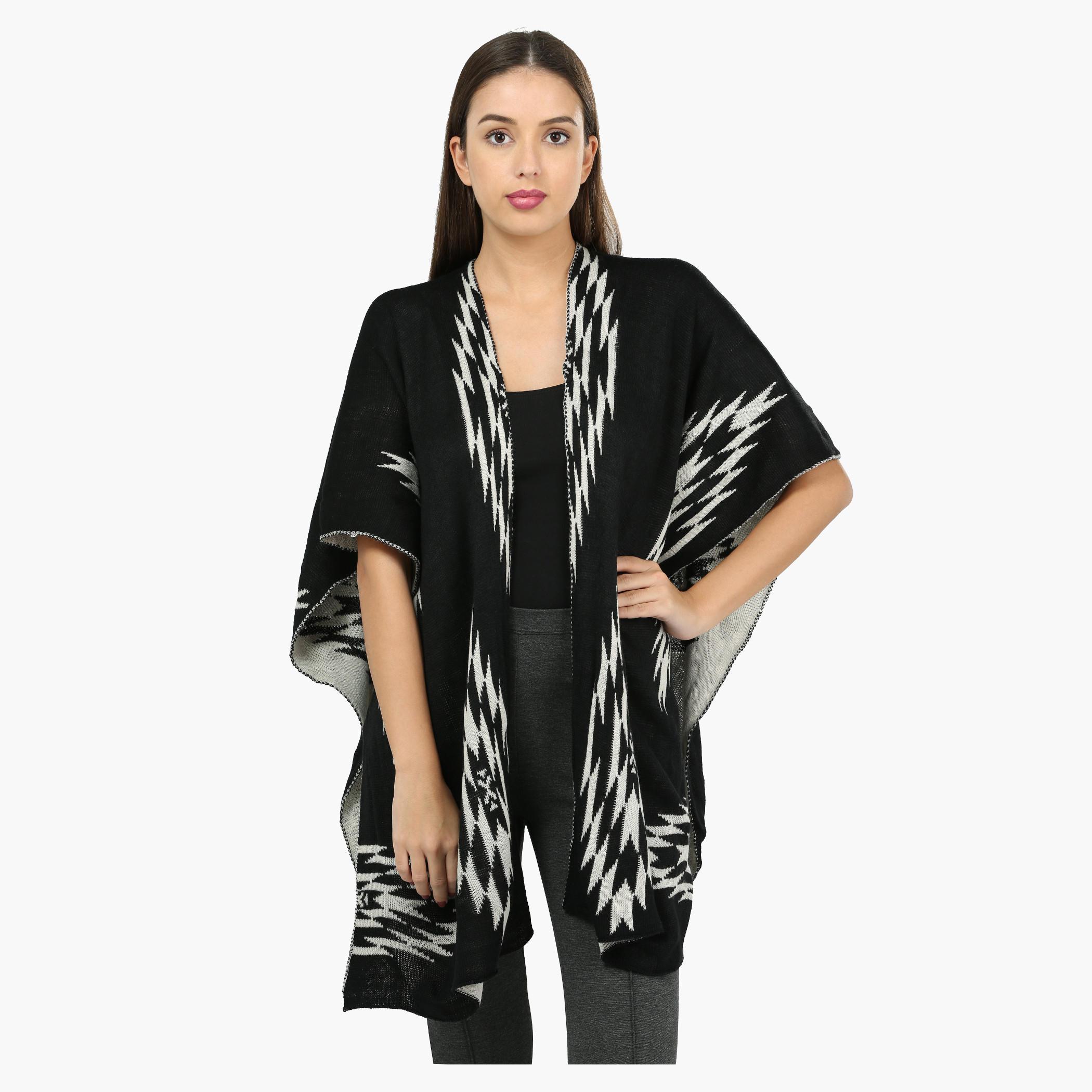 Textured Kimono with Open Front-women-winterwear-cardigansandjumpers-cardigans-image-5