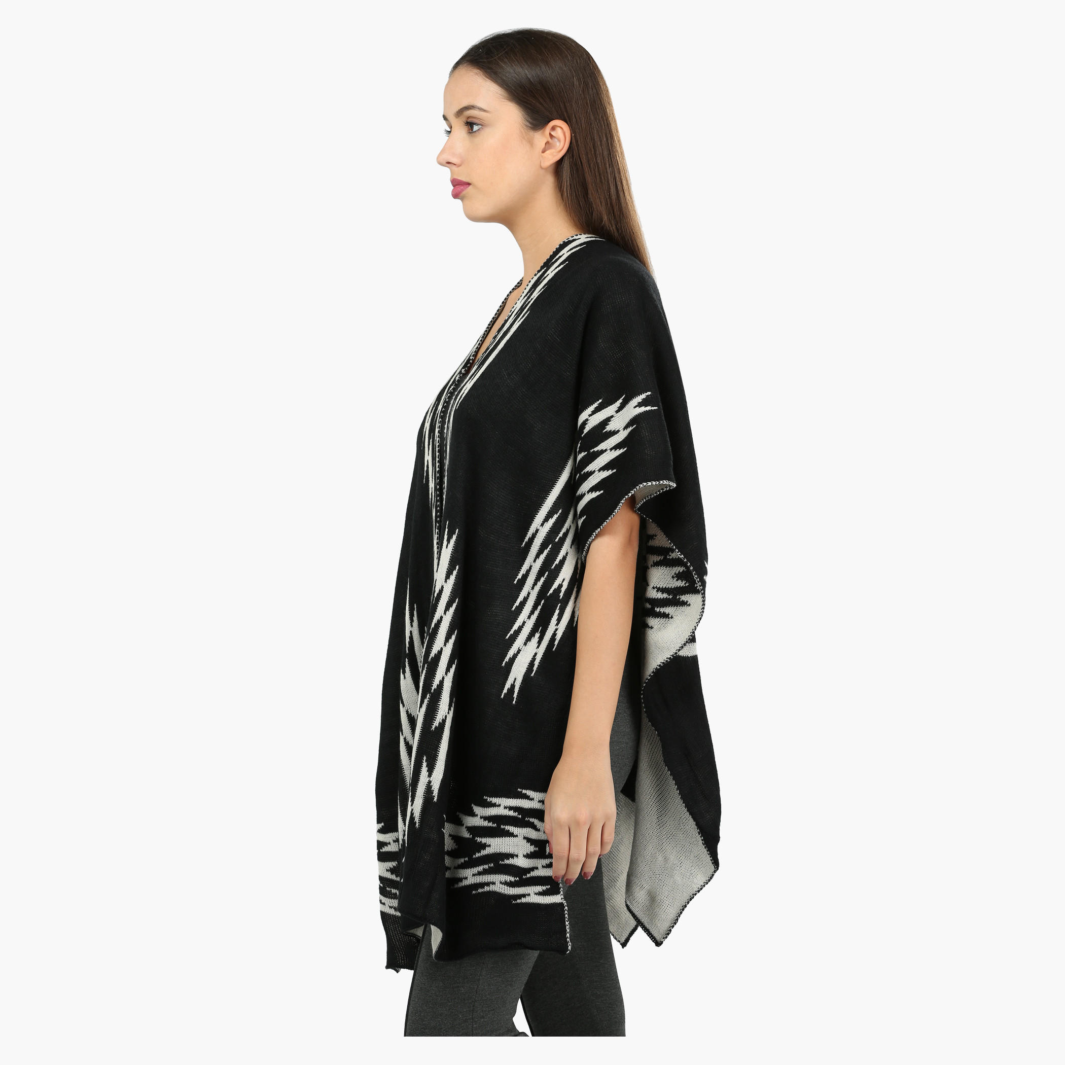 Textured Kimono with Open Front-women-winterwear-cardigansandjumpers-cardigans-image-3