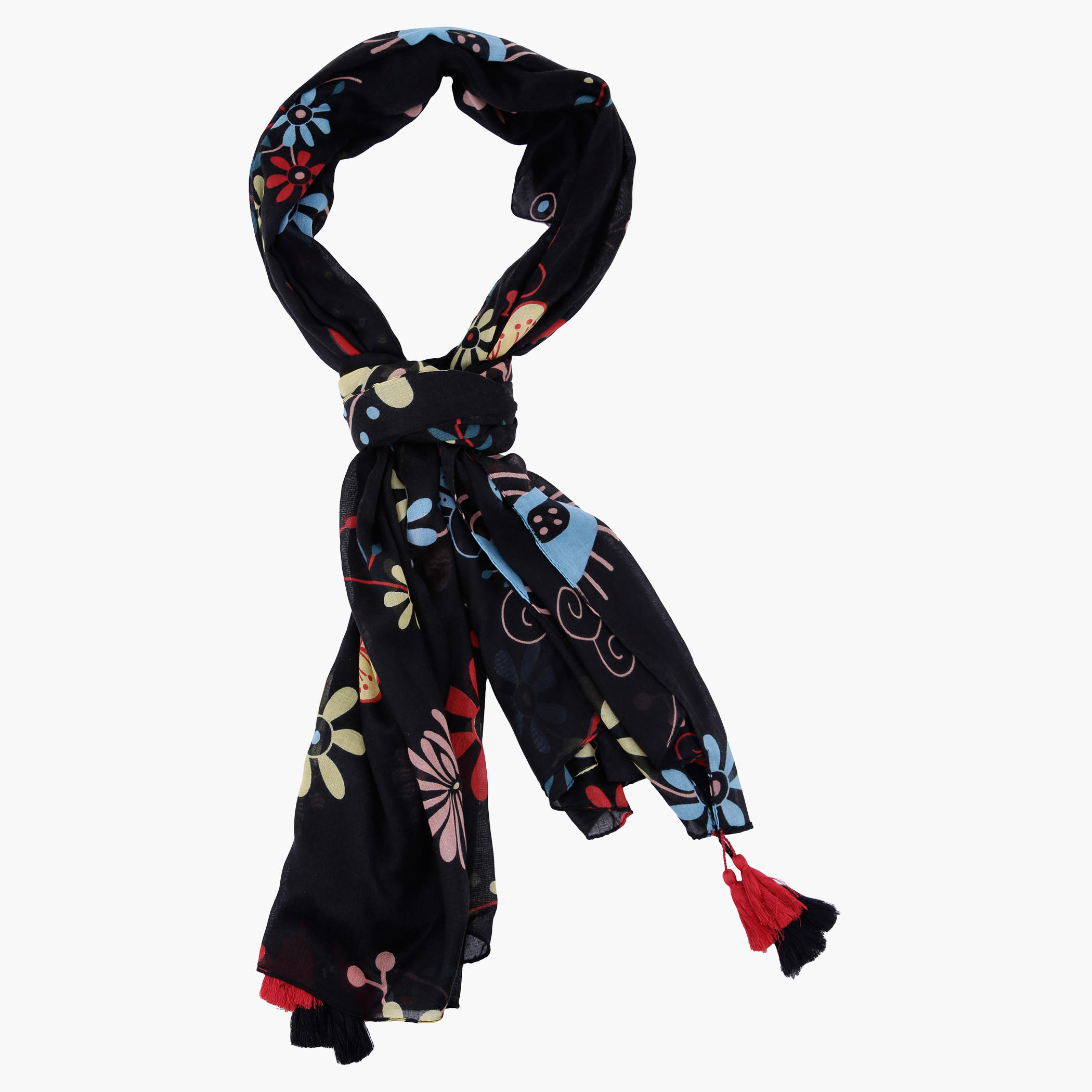 Printed Scarf with Tassels-women-clothingaccessories-scarves-image-1