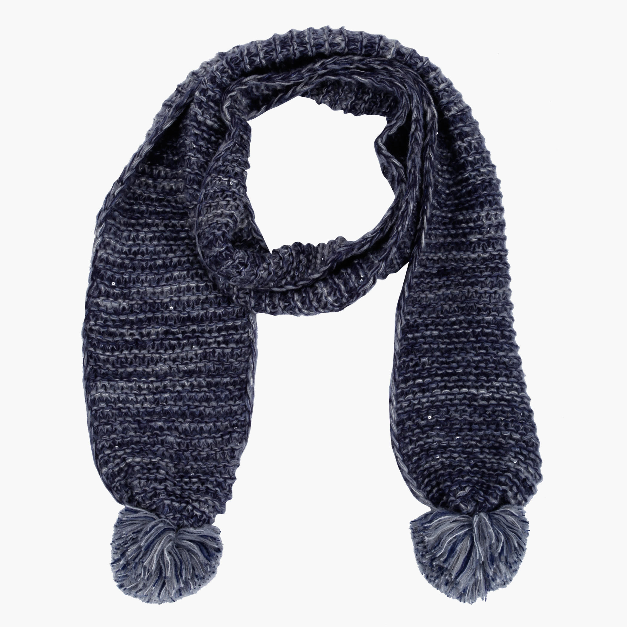 Lee Cooper Textured Scarf with Pom Poms-women-clothingaccessories-scarves-image-1