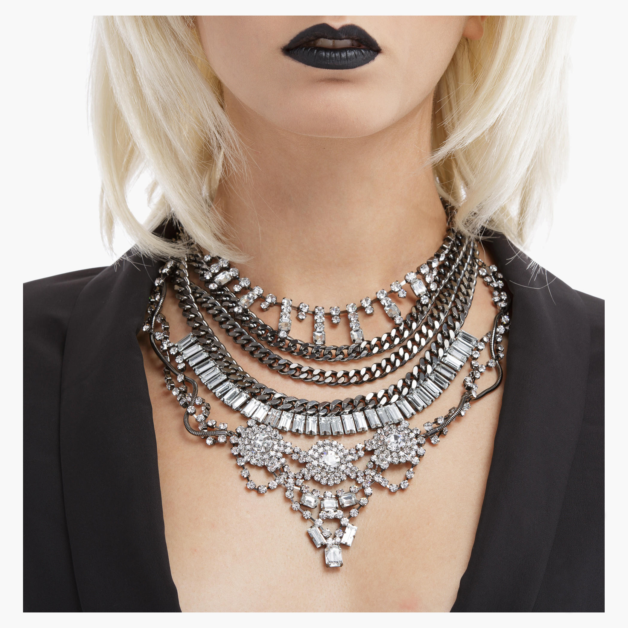 Crystal Studded Choker Necklace-women-watchesandjewellery-jewellery-necklacesandpendants-image-1