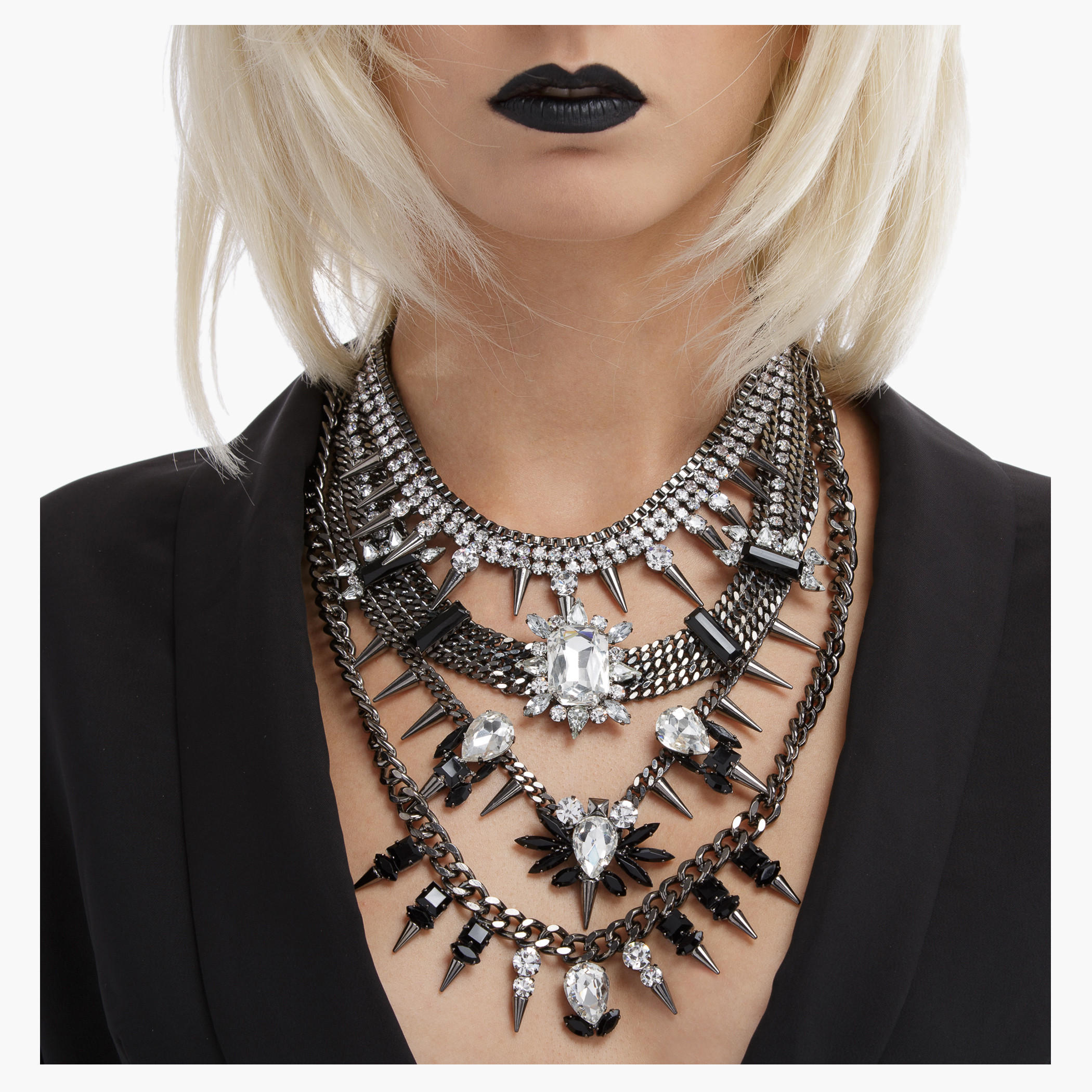 BLACK by Splash Crystal Studded Choker Necklace-women-watchesandjewellery-jewellery-necklacesandpendants-image-1