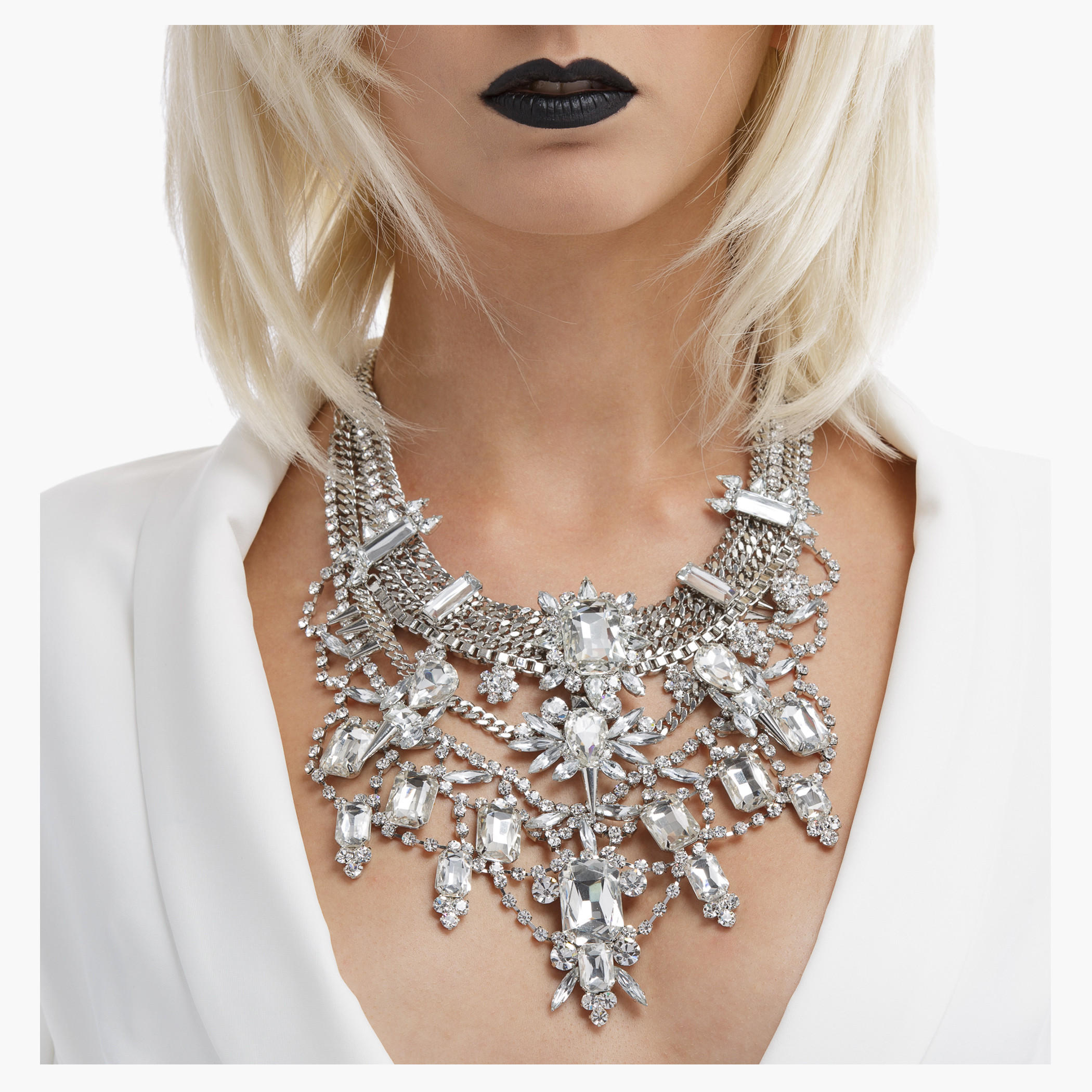 BLACK by Splash Crystal Studded Statement Necklace-women-watchesandjewellery-jewellery-necklacesandpendants-image-1