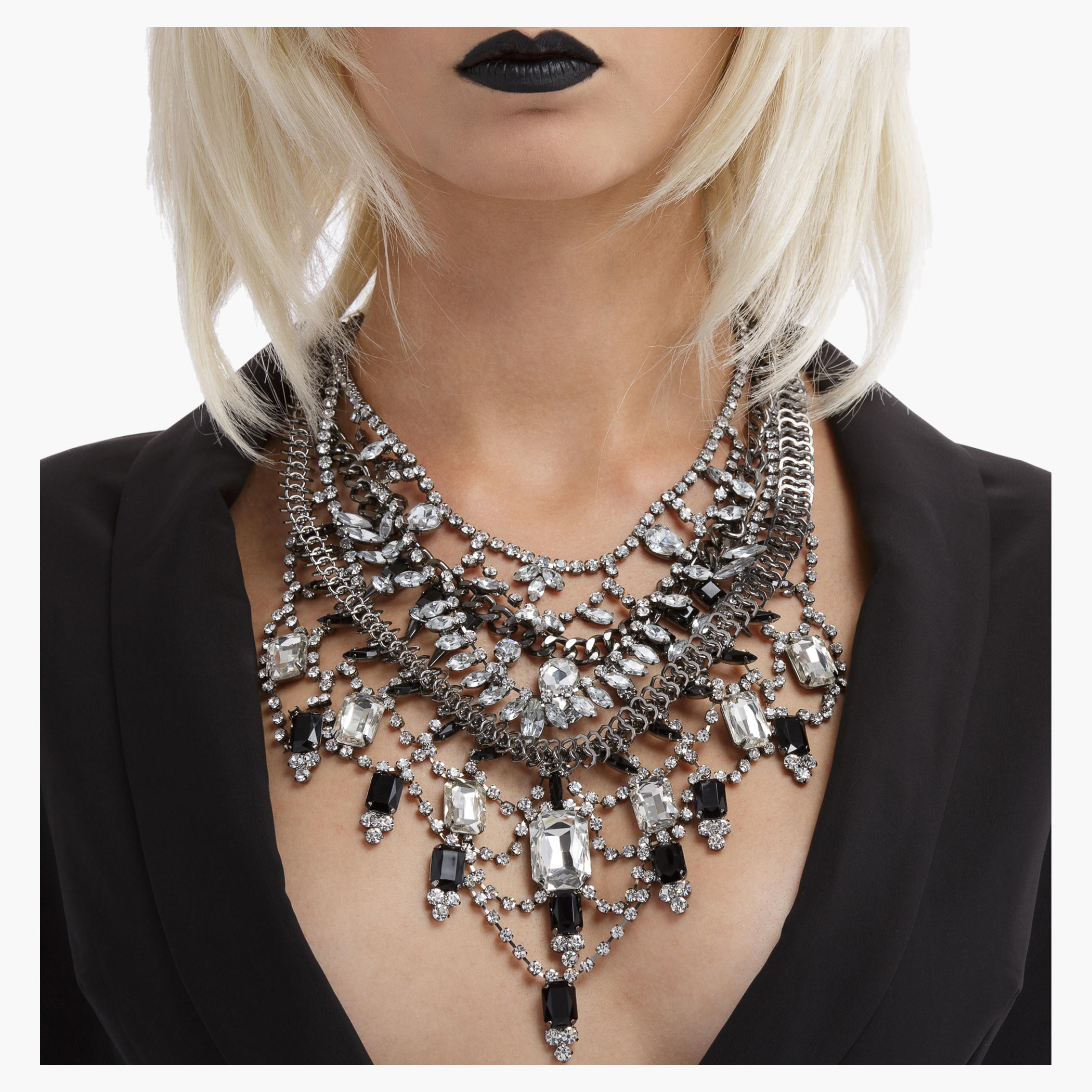 BLACK by Splash Crystal Studded Choker Necklace-women-watchesandjewellery-jewellery-necklacesandpendants-image-1