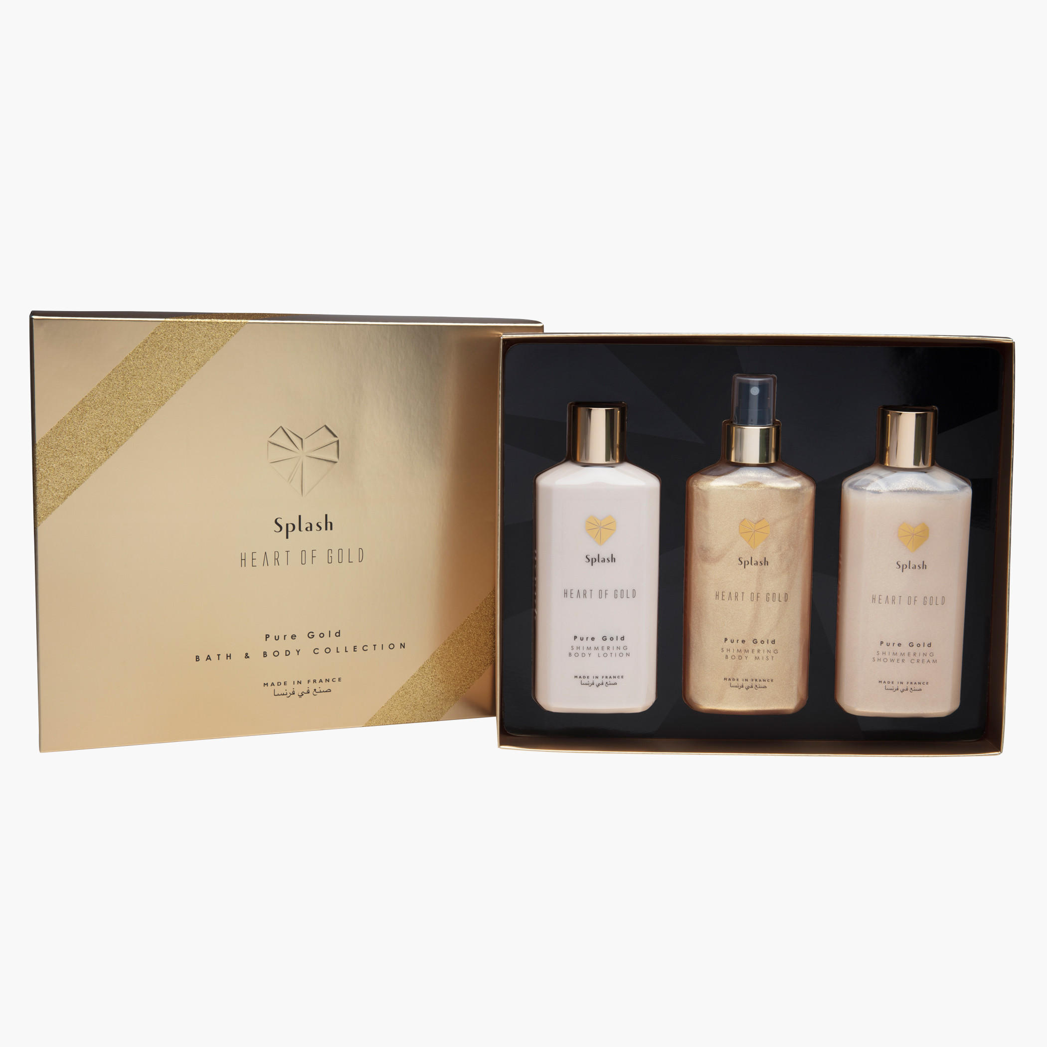 Heart of Gold Pure Gold Body Lotion and Body Mist with Shower Gel Gift Set-beautyandpersonalcare-fragrance-women-image-1
