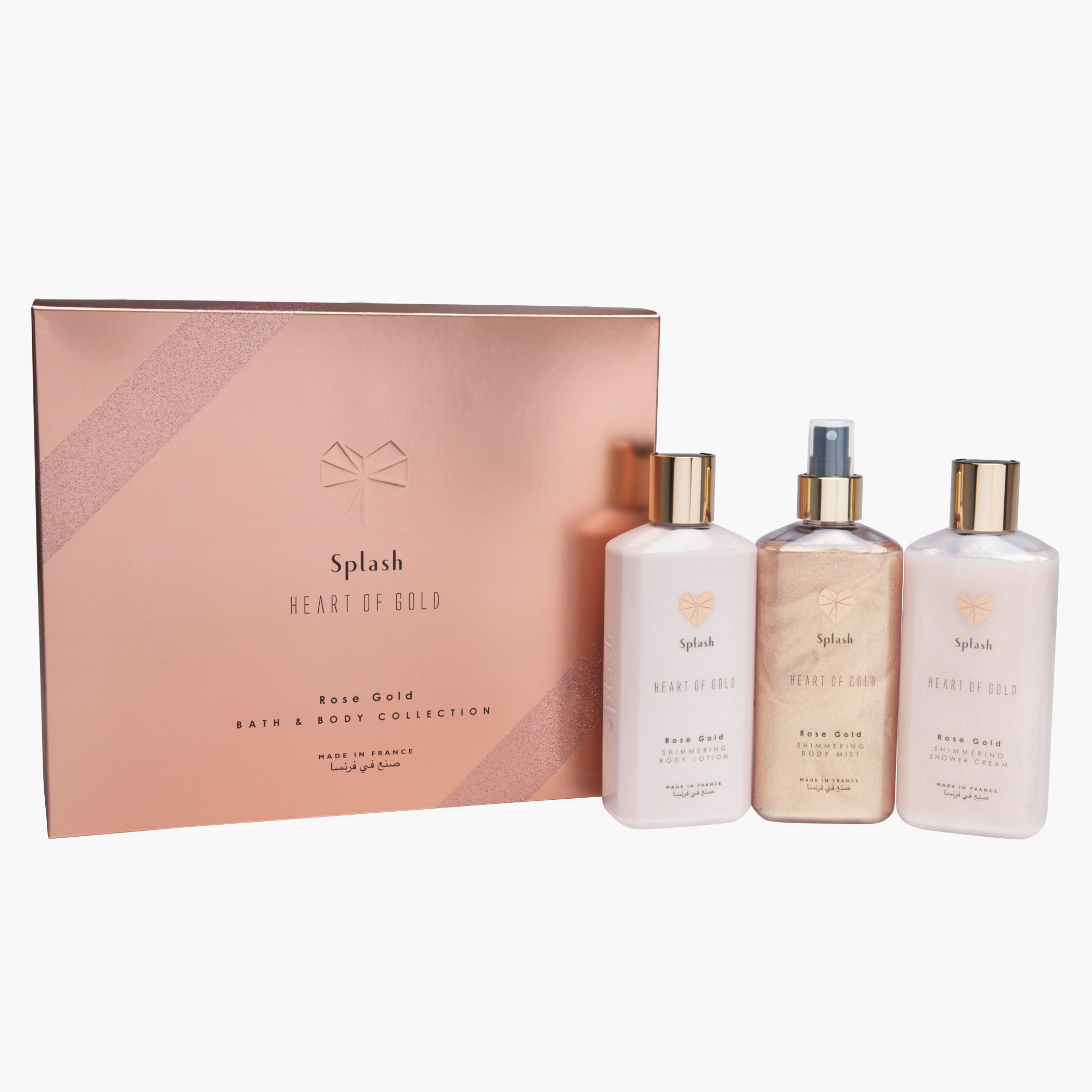 Heart of Gold Pure Rose Gold Body Lotion and Body Mist with Shower Gel Gift Set-beautyandpersonalcare-fragrance-women-image-1