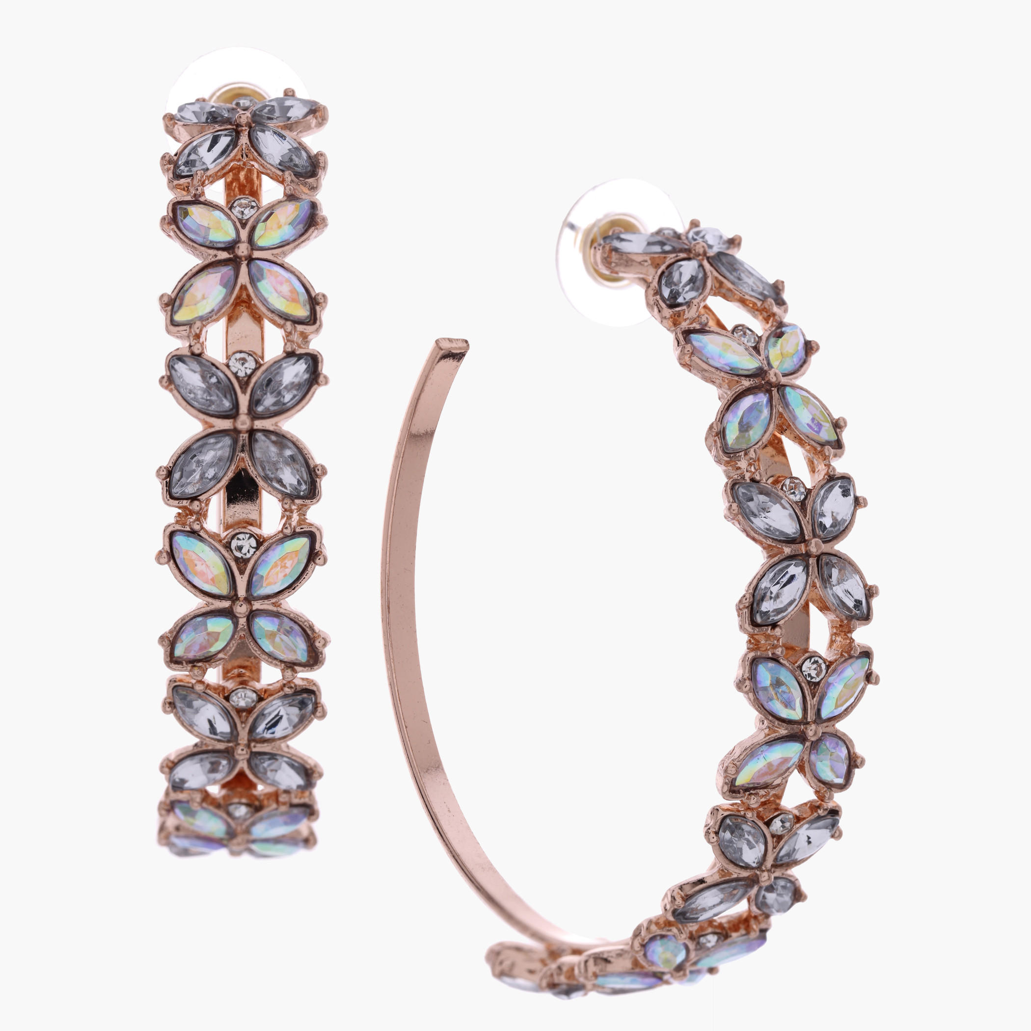 Studded Hoop Earrings-women-watchesandjewellery-jewellery-earrings-image-1