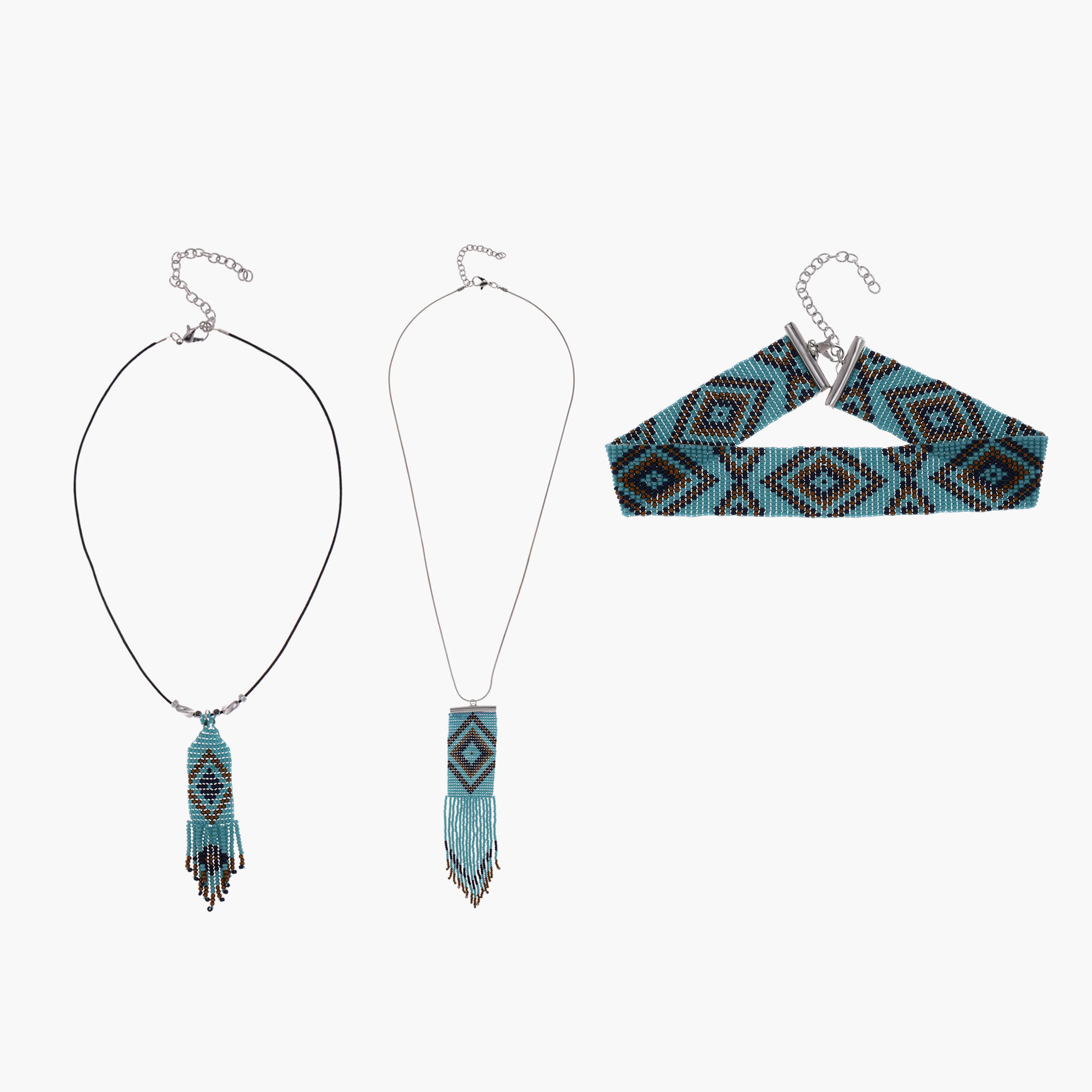 Assorted Tasselled Necklace and Bracelet - Set of 3-women-watchesandjewellery-jewellery-necklacesandpendants-image-1