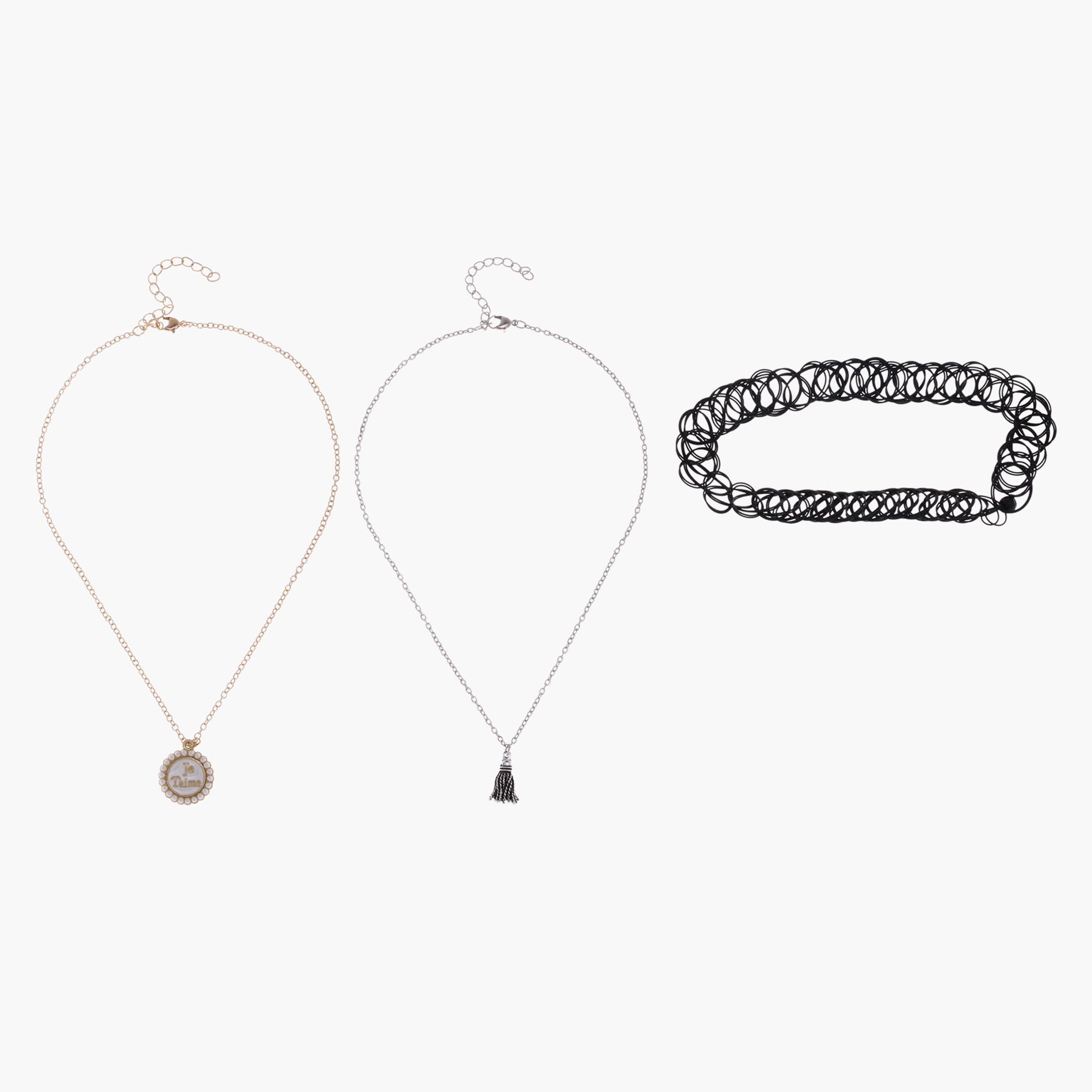 Assorted Tasselled Necklace and Bracelet - Set of 3-women-watchesandjewellery-jewellery-necklacesandpendants-image-1