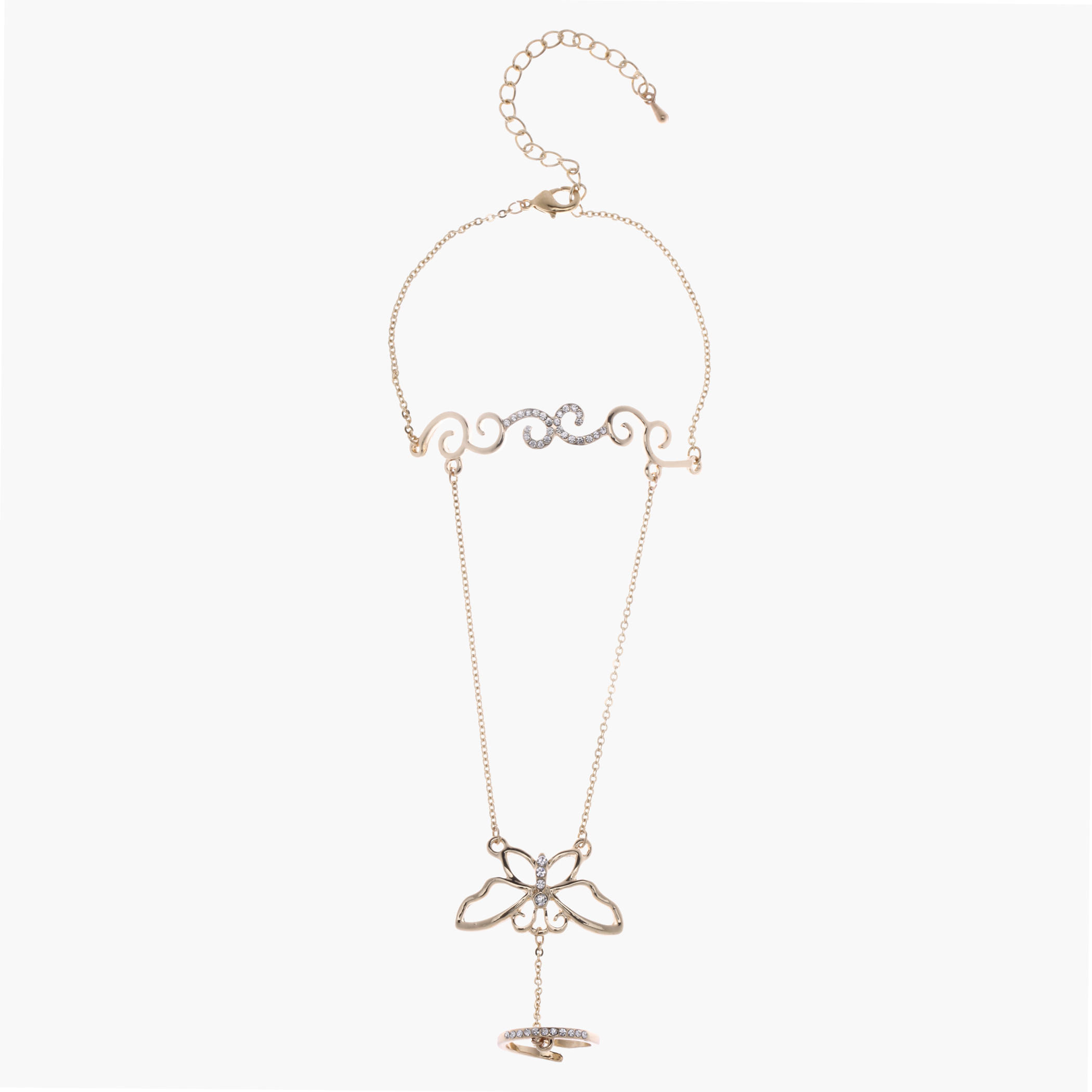 Metallic Extended Finger Ring with Lobster Clasp-women-watchesandjewellery-jewellery-rings-image-1