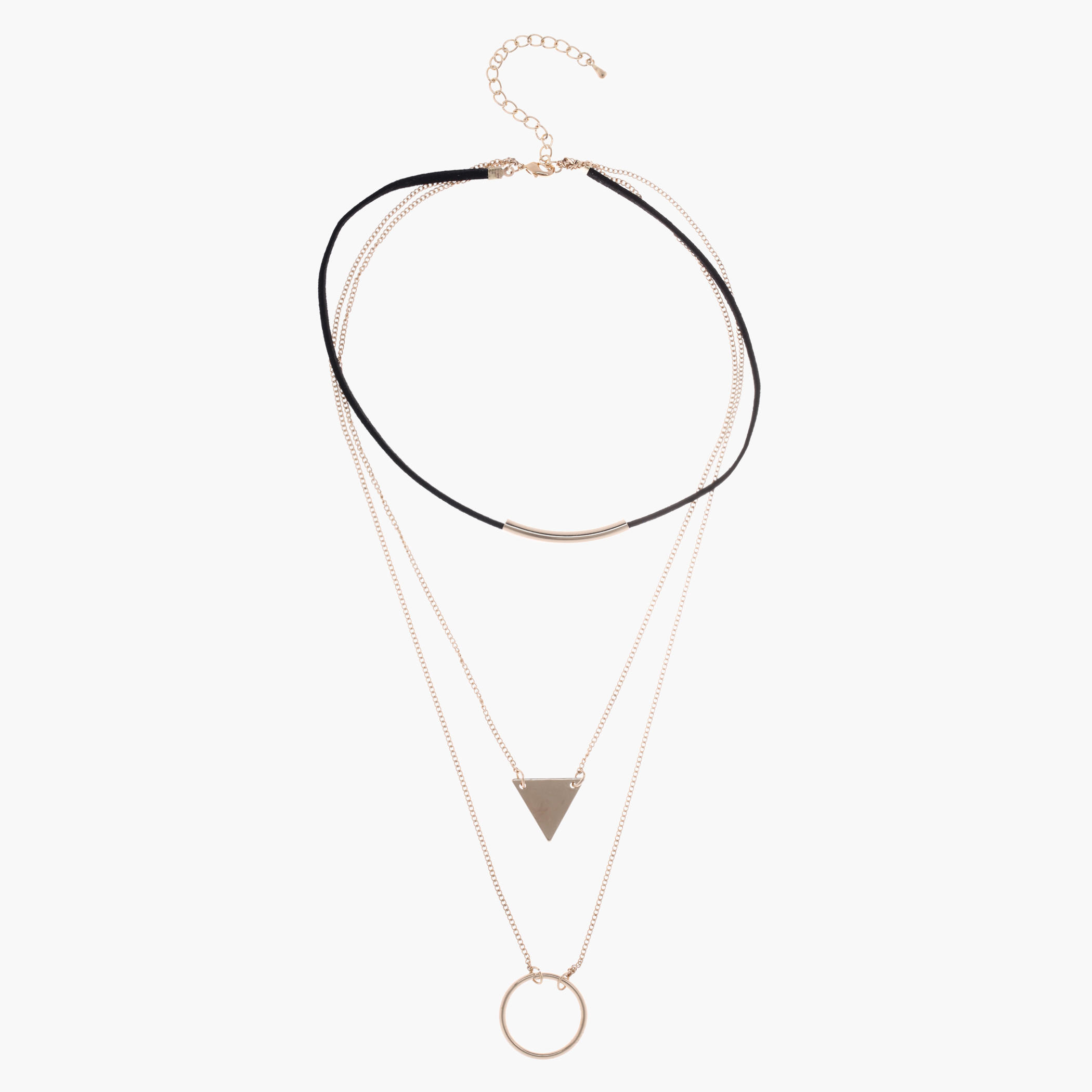 Metallic Multi Chain Necklace with Lobster Clasp Fastening-women-watchesandjewellery-jewellery-necklacesandpendants-image-1