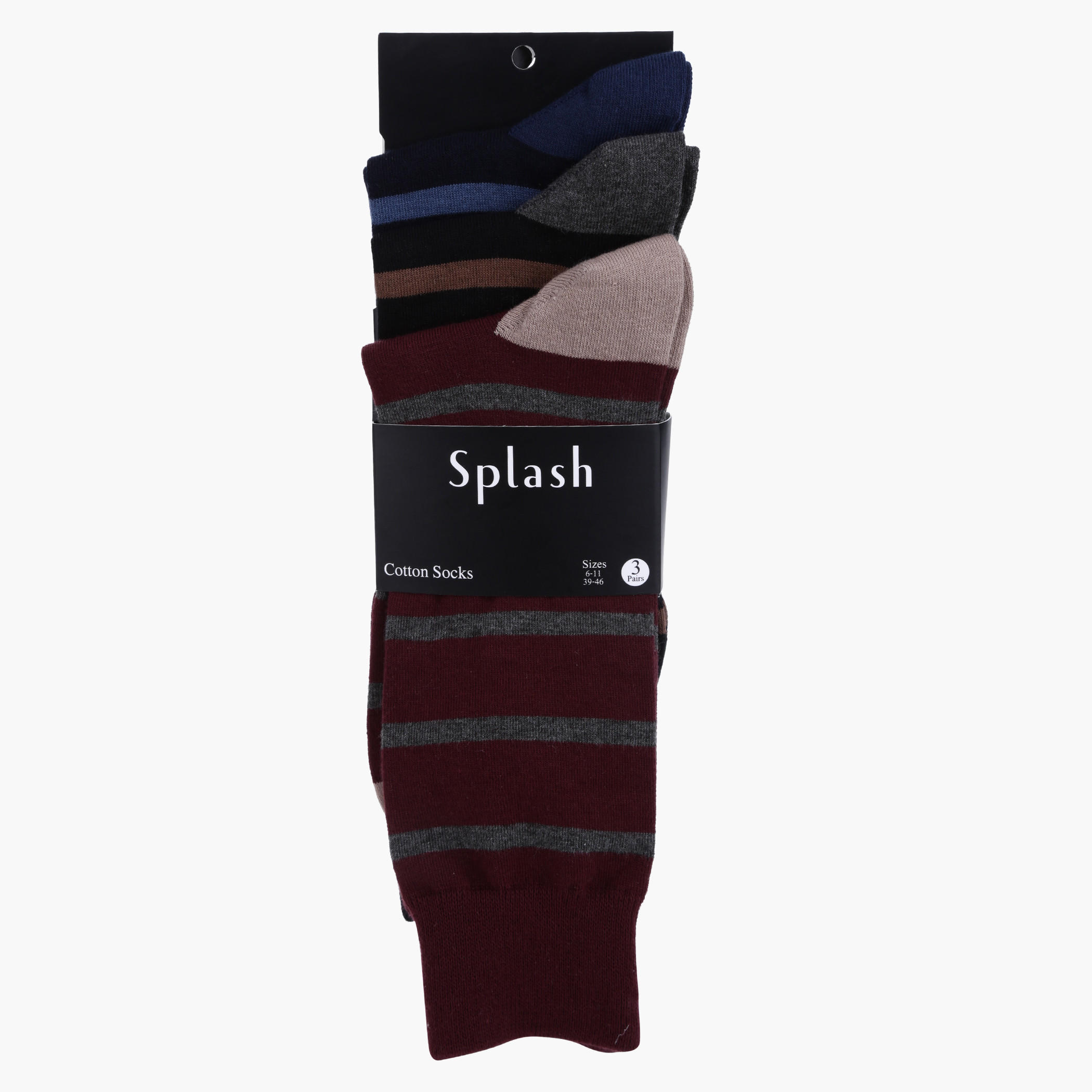 Striped Mid Calf Socks - Set of 3-men-socks-image-2