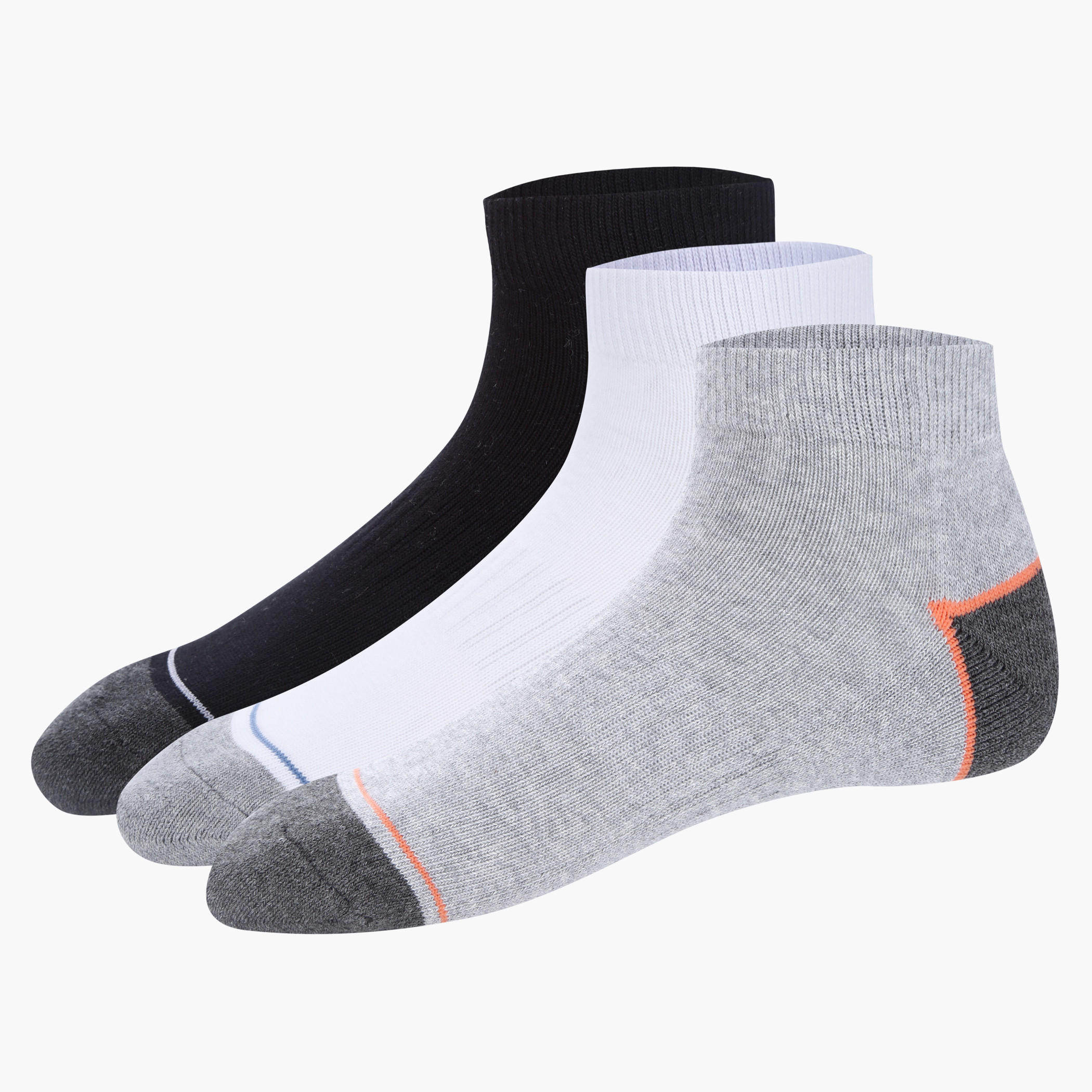 Ankle Length Sports Socks - Set of 3-men-socks-image-1