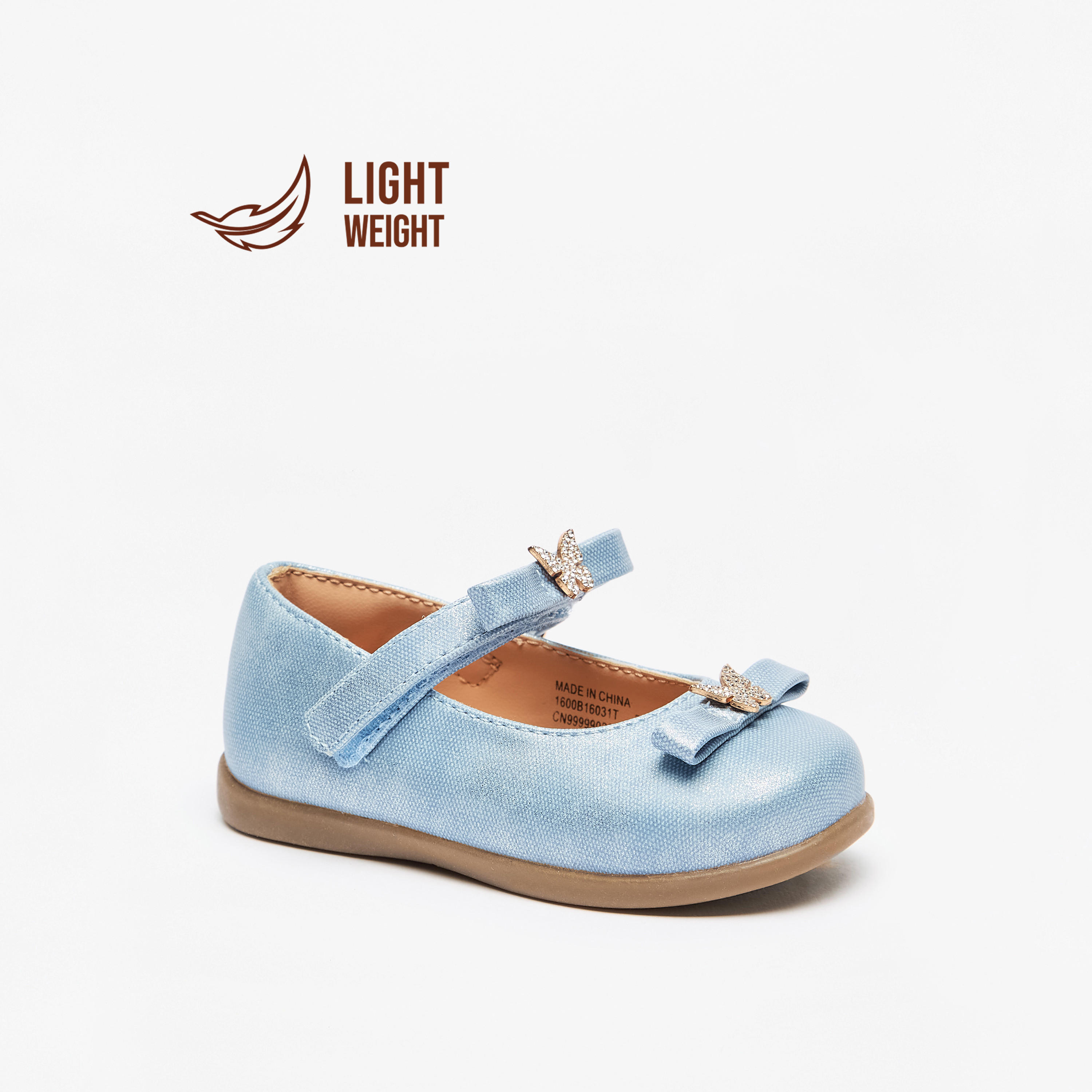 Barefeet Butterfly Accent Lightweight Mary Jane Shoes with Hook and Loop Closure-girls-shoes-maryjanes-image-1