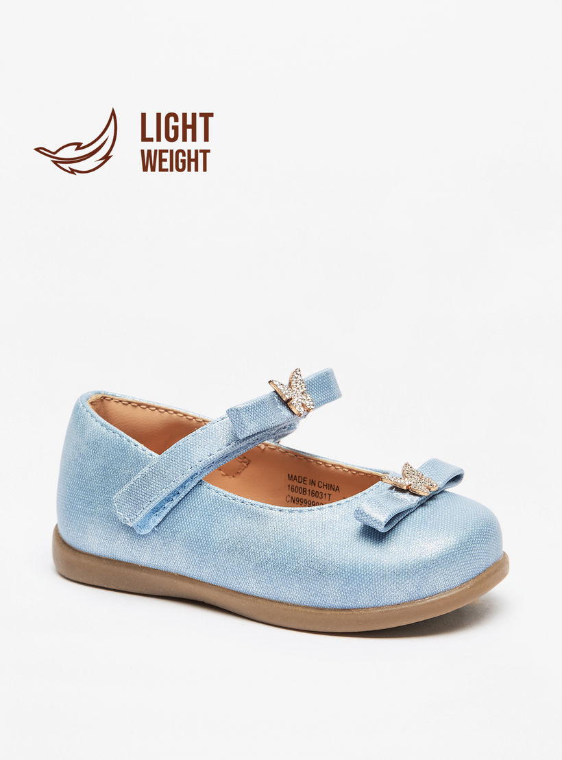 Barefeet Butterfly Accent Lightweight Mary Jane Shoes with Hook and Loop Closure-girls-shoes-maryjanes-image-1
