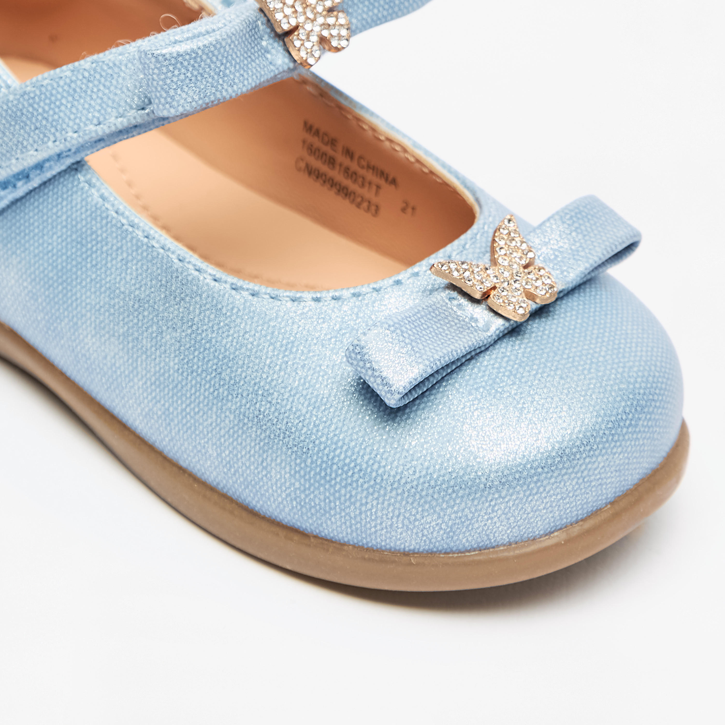 Barefeet Butterfly Accent Lightweight Mary Jane Shoes with Hook and Loop Closure-girls-shoes-maryjanes-image-5