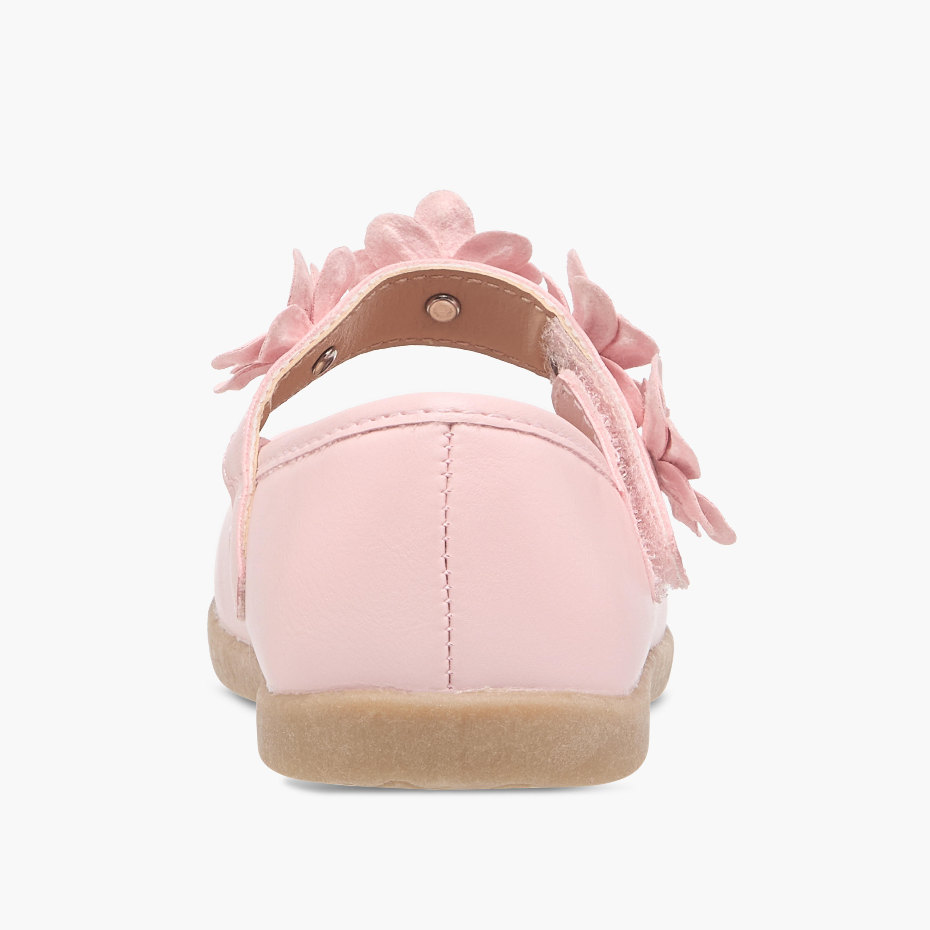 Barefeet Floral Accent Mary Jane Shoes with Hook and Loop Closure-girls-shoes-maryjanes-image-5