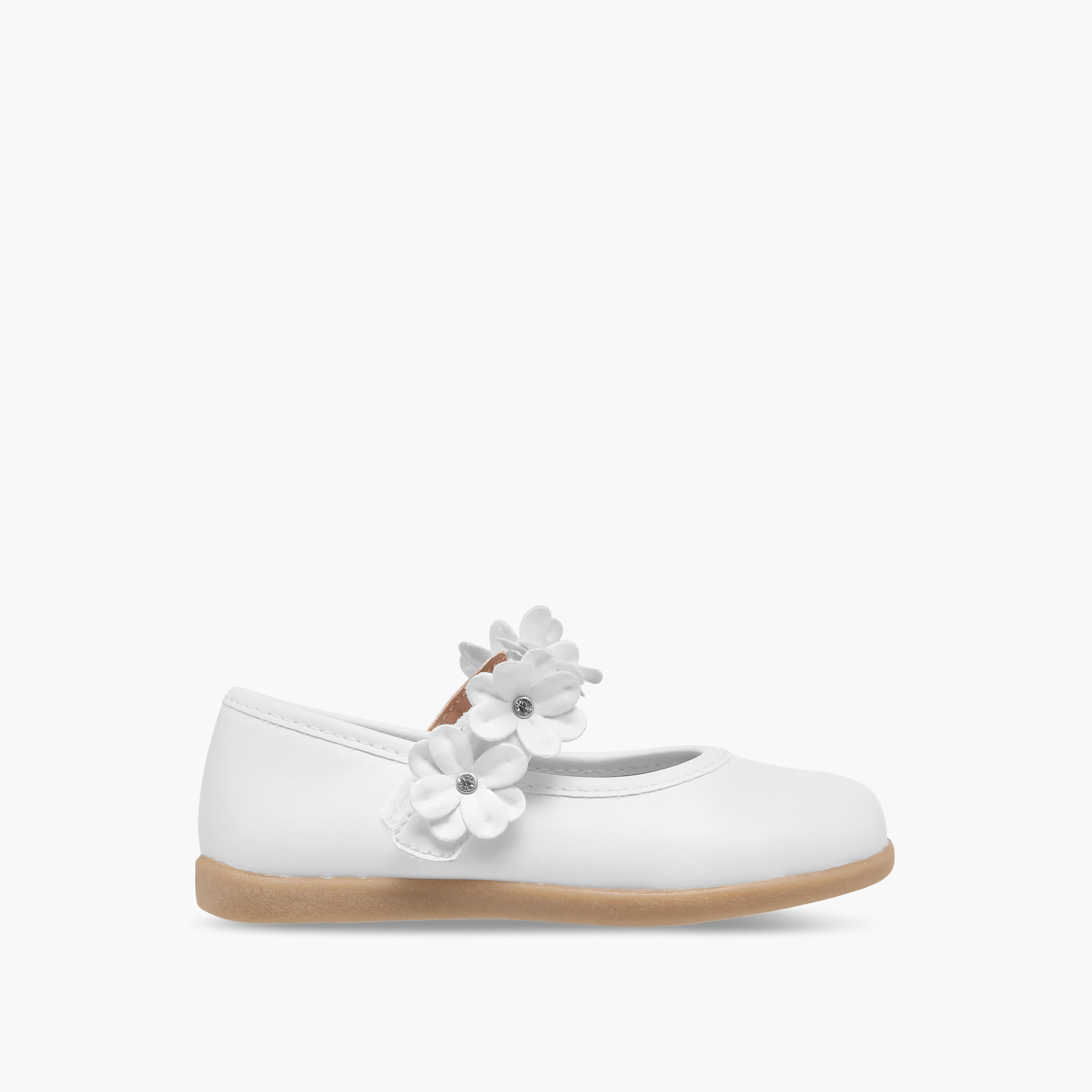 Barefeet Floral Accent Mary Jane Shoes with Hook and Loop Closure-girls-shoes-maryjanes-image-3