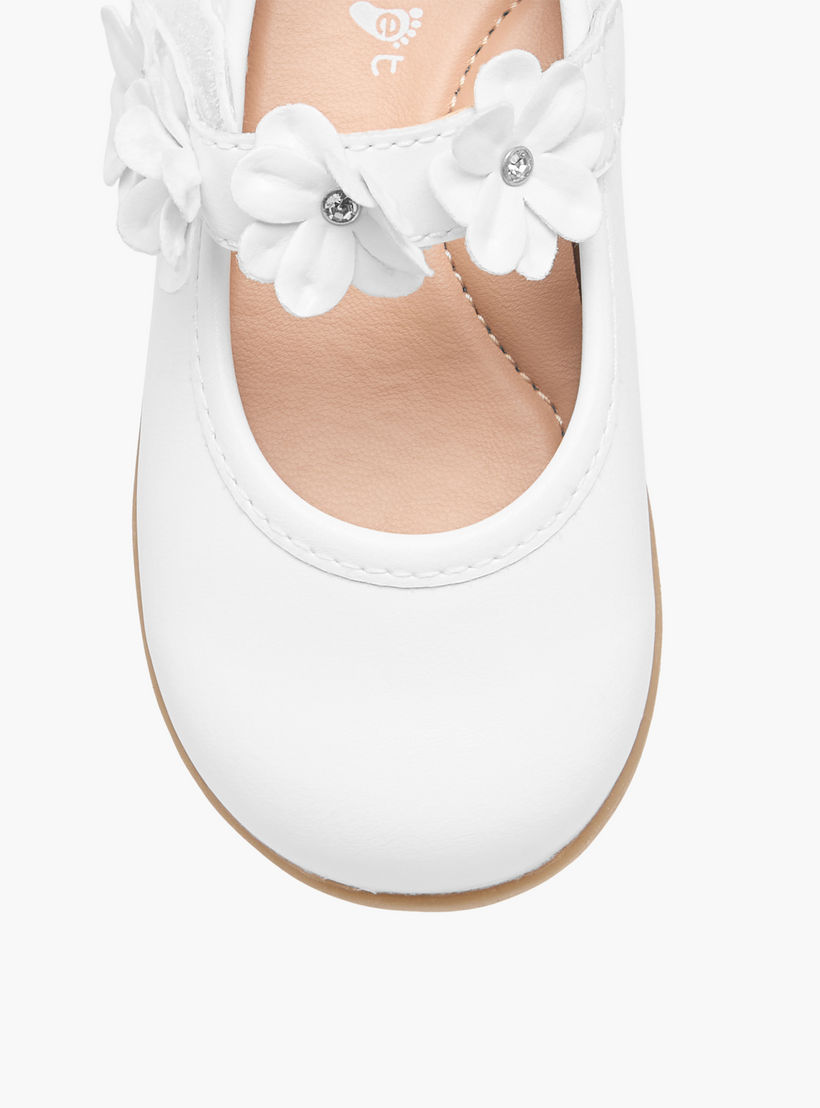 Barefeet Floral Accent Mary Jane Shoes with Hook and Loop Closure-girls-shoes-maryjanes-image-4