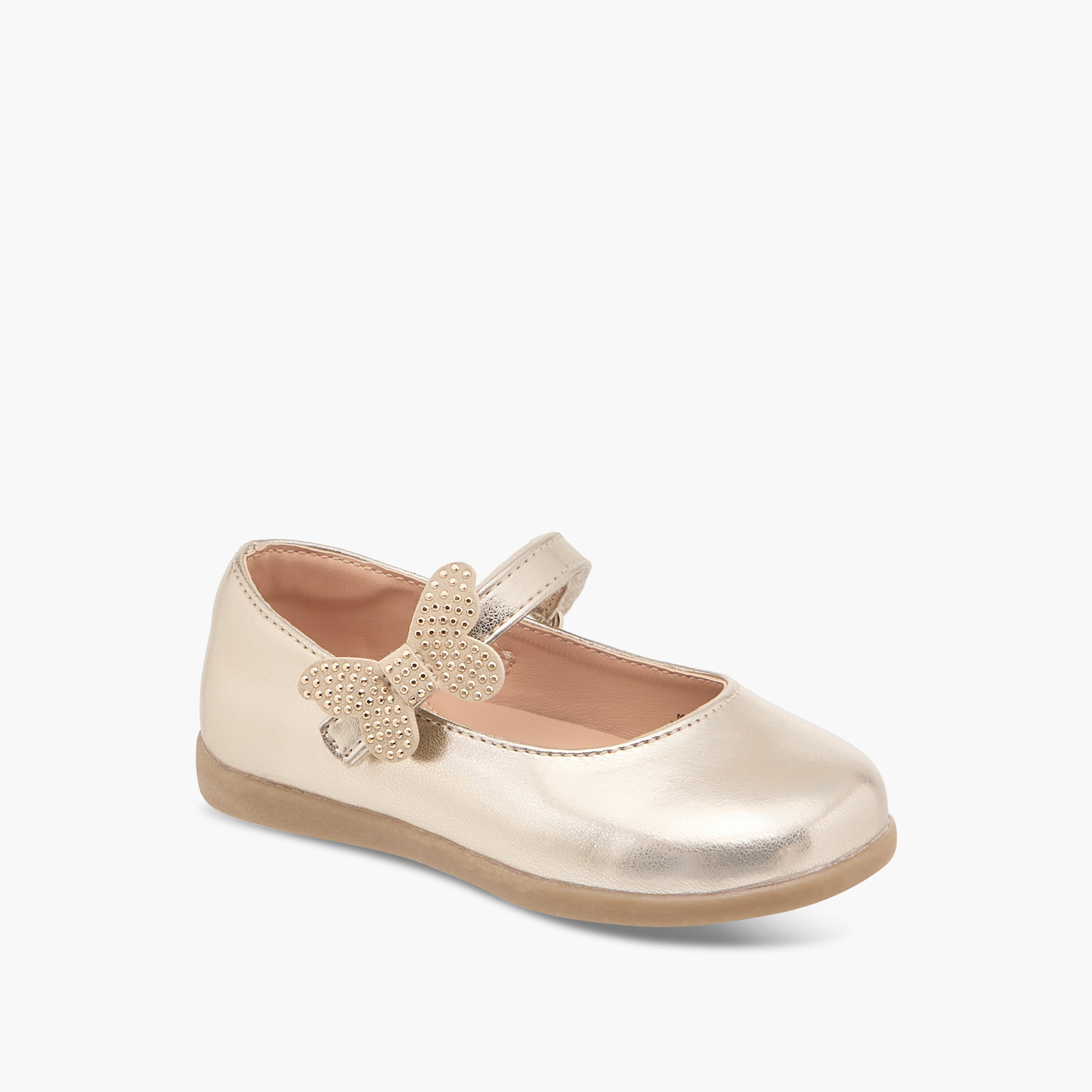 Barefeet Butterfly Accent Mary Jane Shoes with Hook and Loop Closure-girls-shoes-maryjanes-image-2