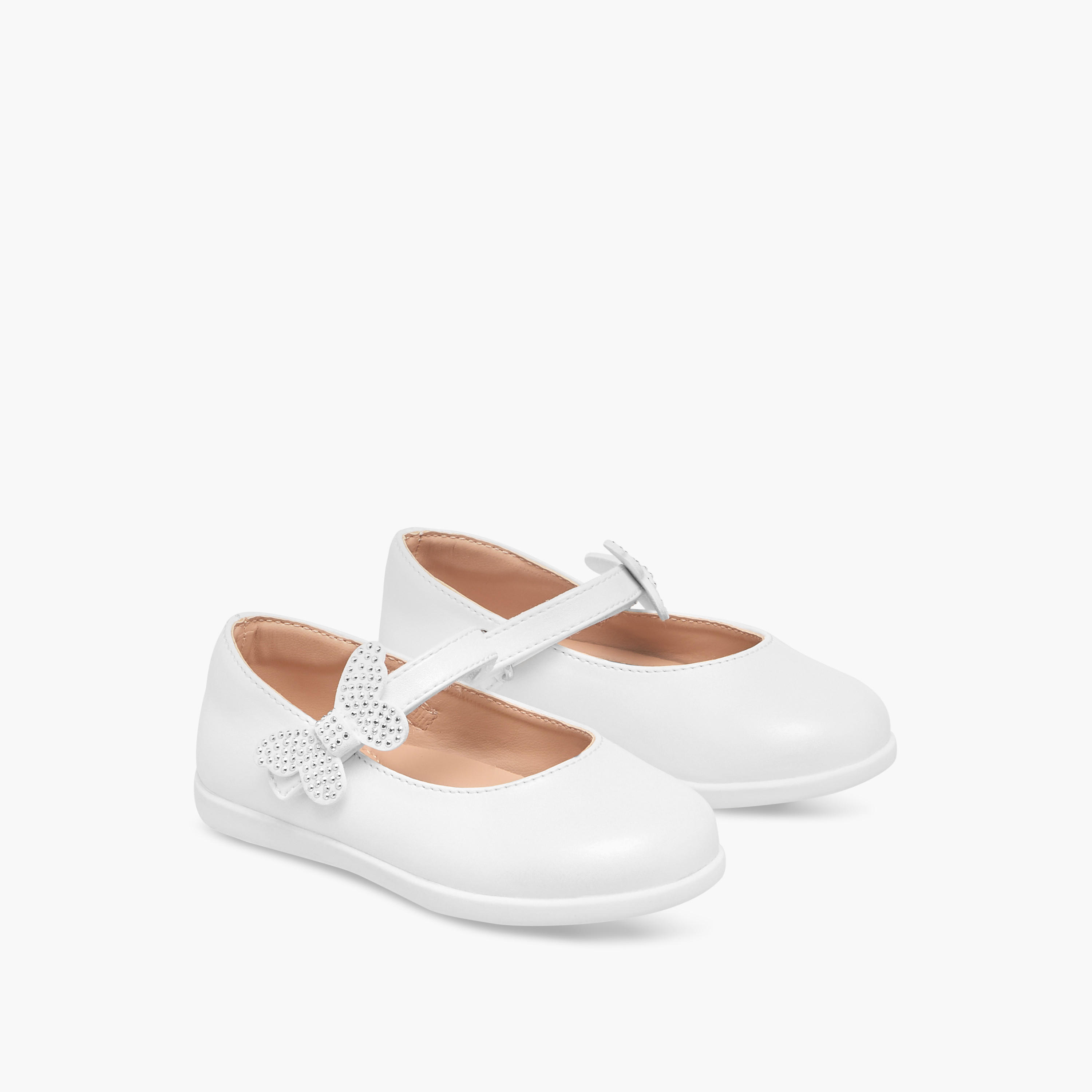Barefeet Butterfly Accent Mary Jane Shoes with Hook and Loop Closure-girls-shoes-maryjanes-image-1