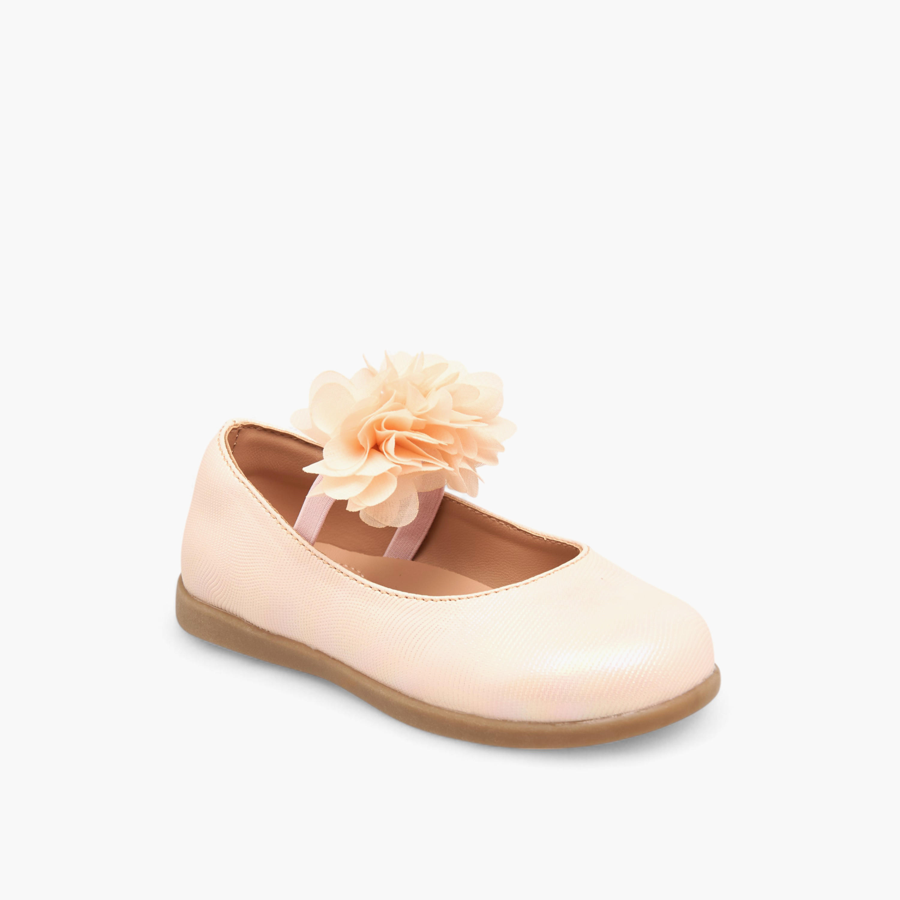 Barefeet Floral Accent Mary Jane Shoes with Elasticated Strap-girls-shoes-maryjanes-image-2