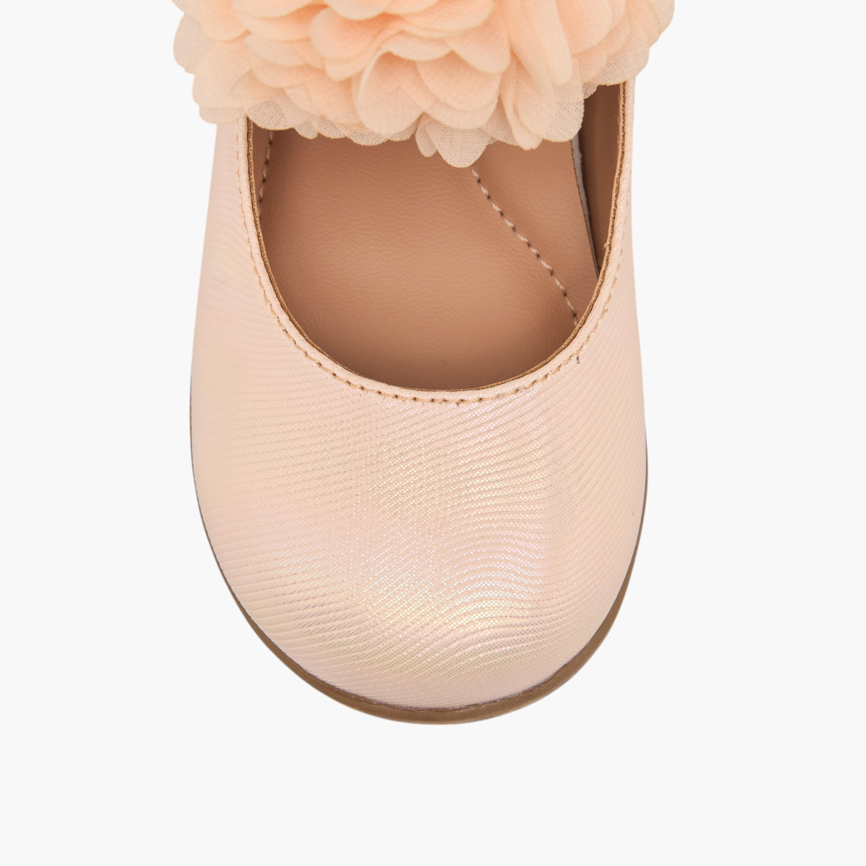 Barefeet Floral Accent Mary Jane Shoes with Elasticated Strap-girls-shoes-maryjanes-image-3